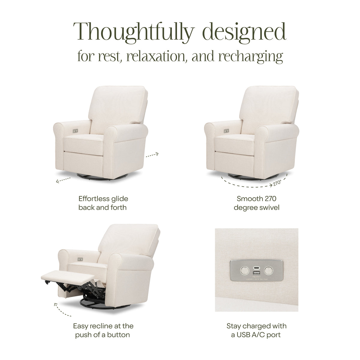 Monogram by Namesake Monroe Power Recliner & Swivel Glider