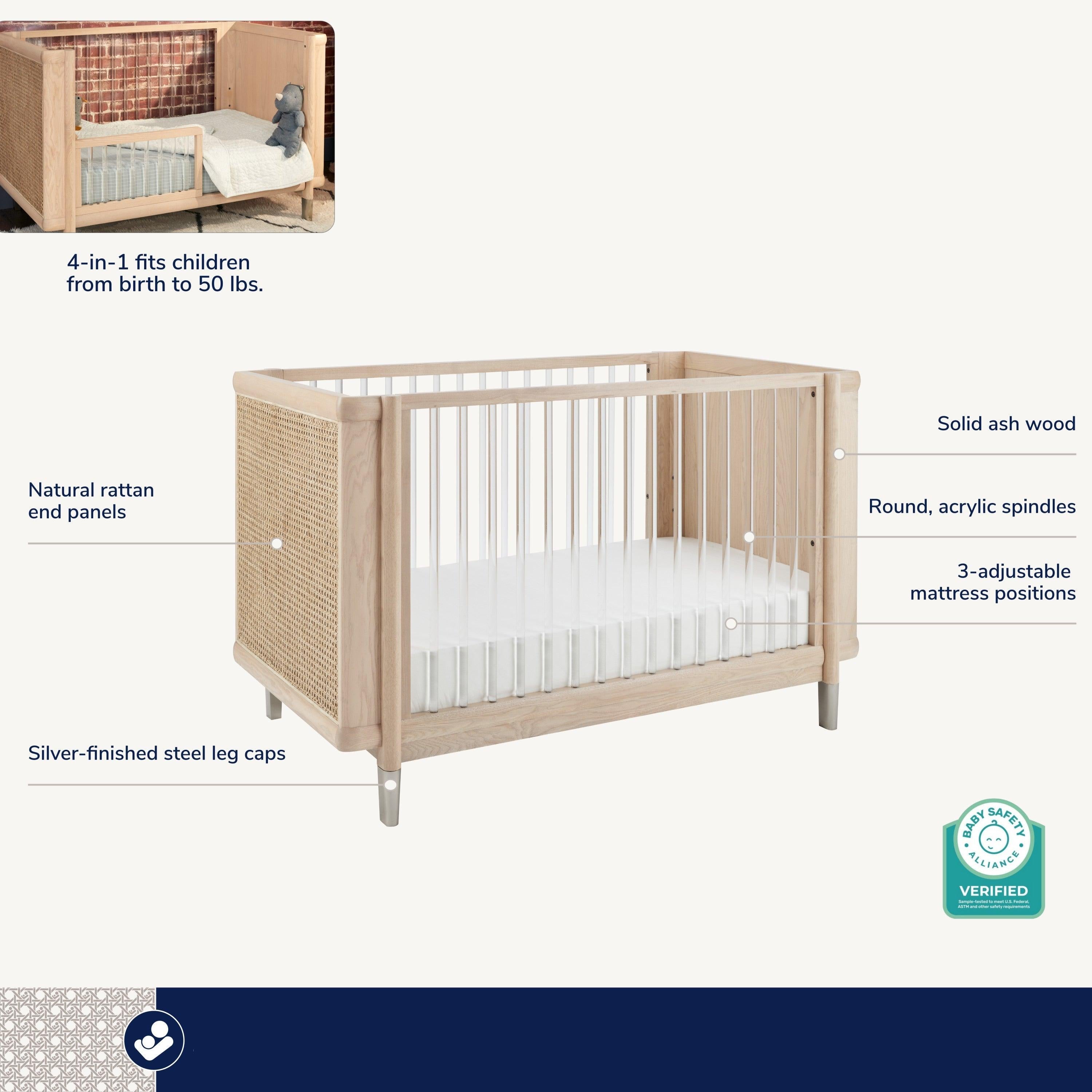 Maxi-Cosi Brisa 4-in-1 Convertible Crib with Toddler Bed/Daybed Conversion Kit