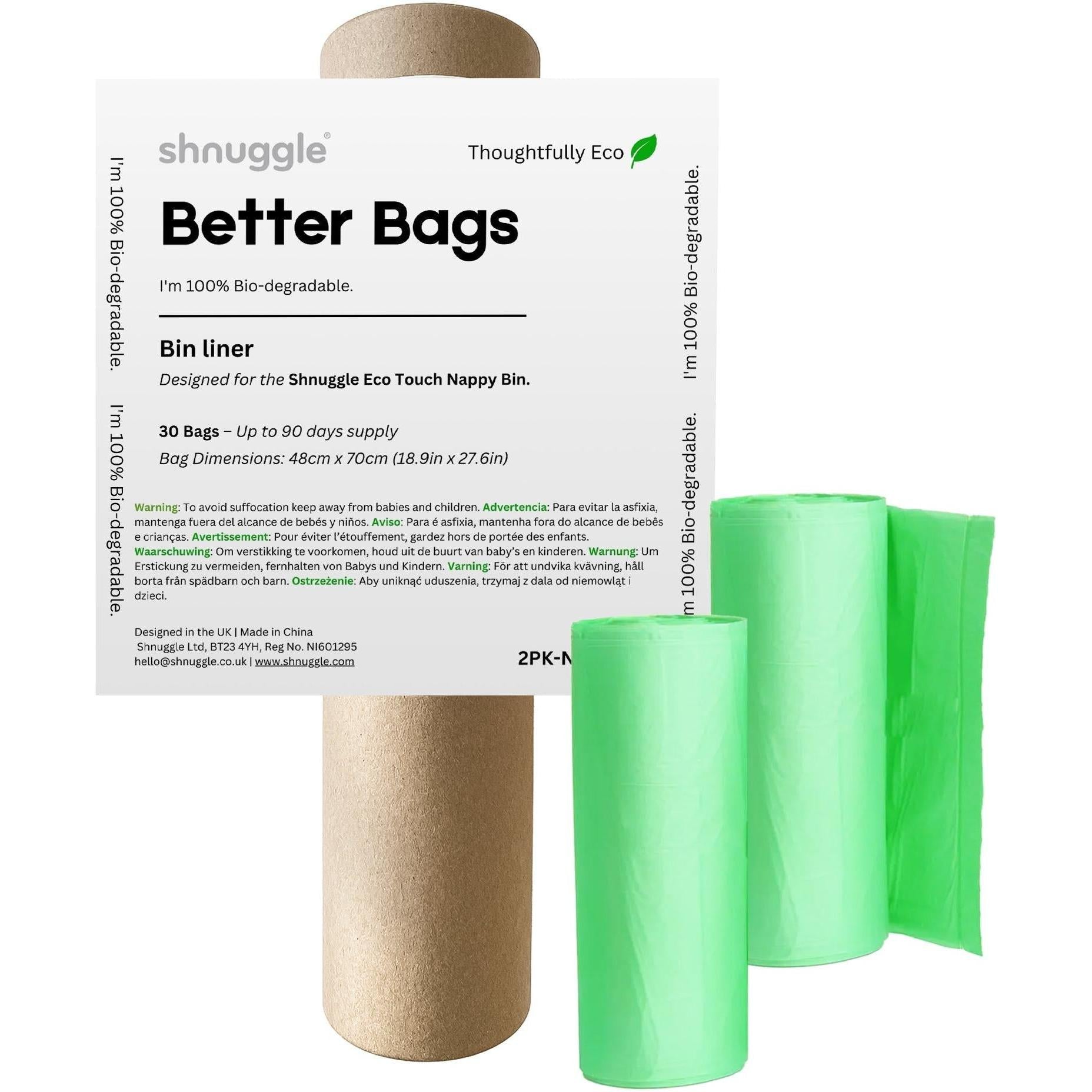 Shnuggle Better Bag Biodegradable Nappy Bin Liners 30 bags
