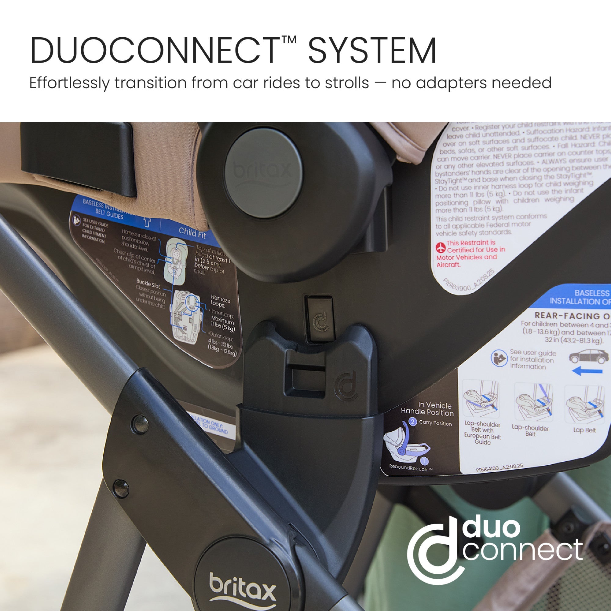 Britax Phases Travel System with Arbor Infant Car Seat + StayTight Base