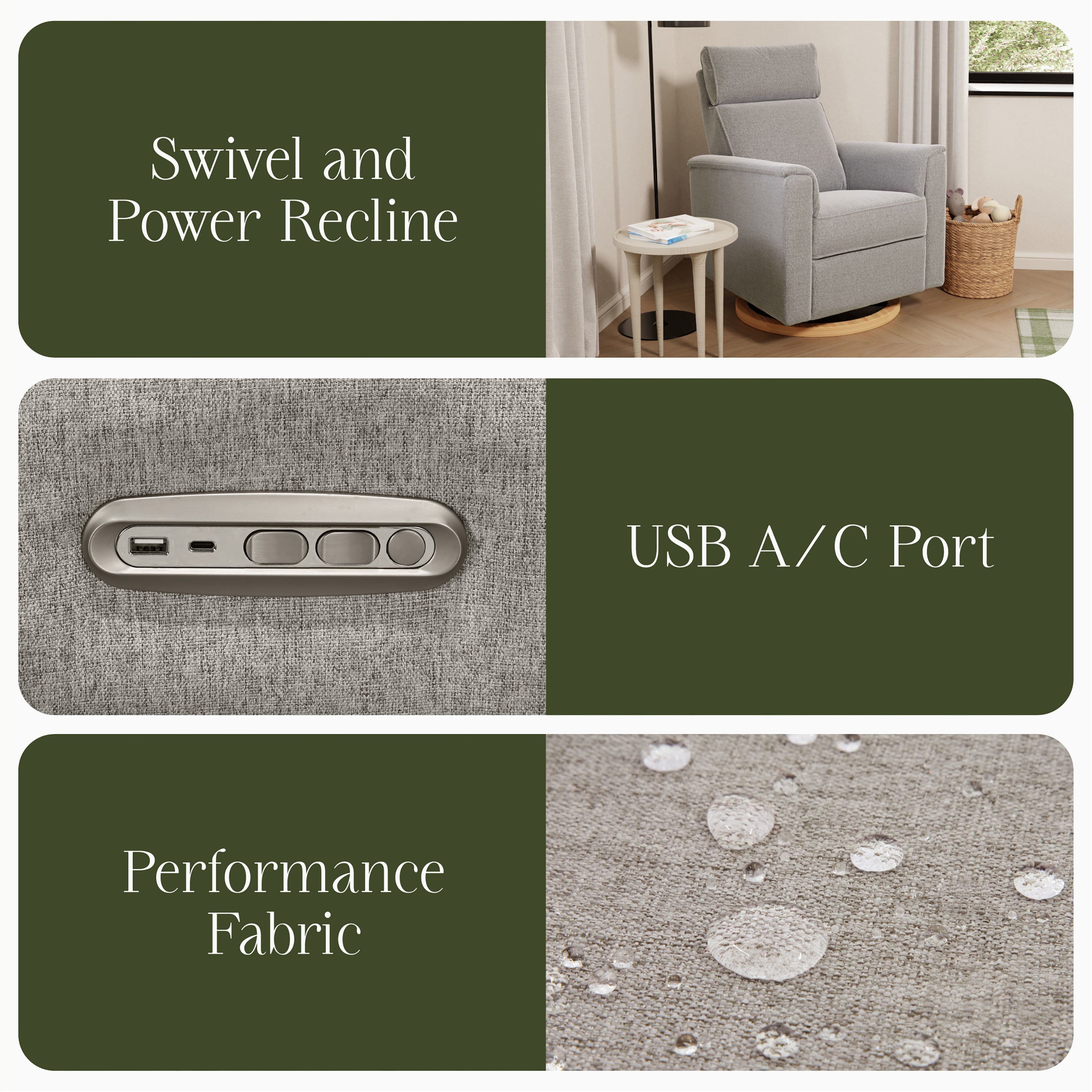 Monogram by Namesake Willa Plus Power Glider Recliner + Power Headrest