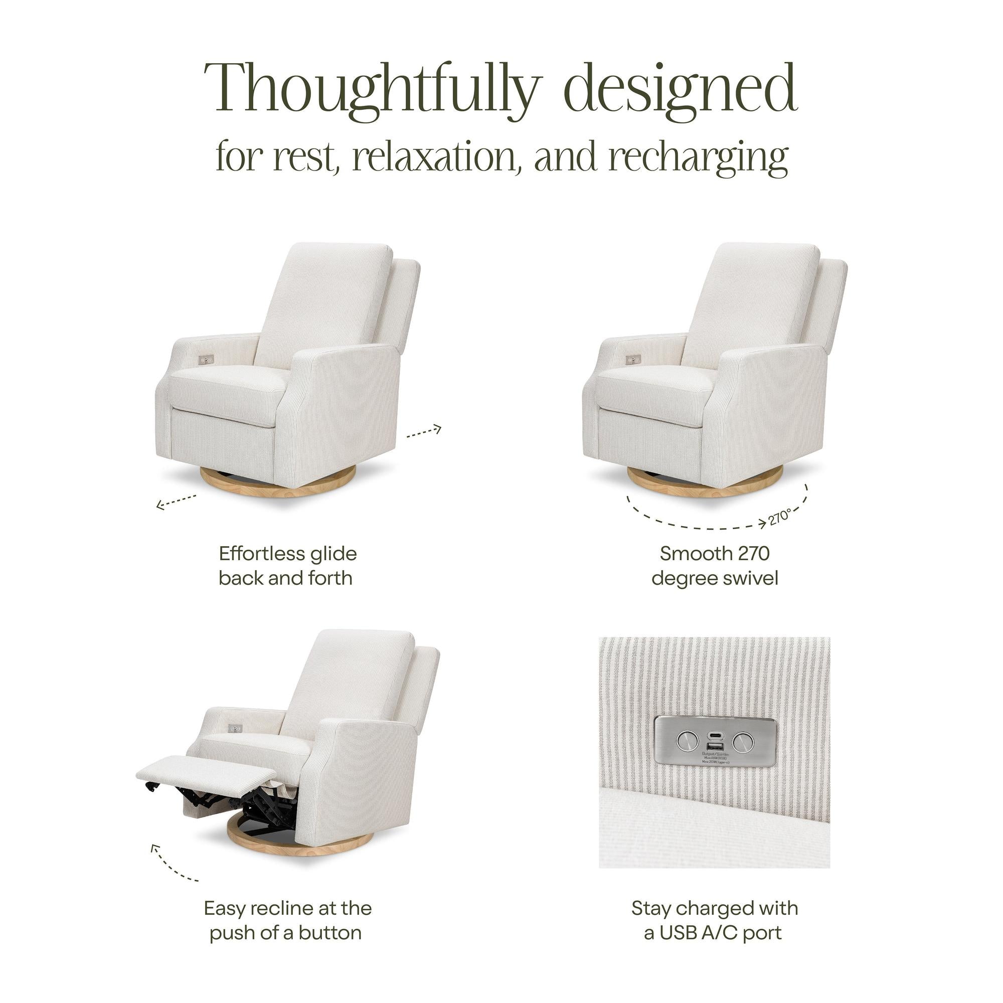 Namesake Crewe Electronic Recliner and Swivel Glider