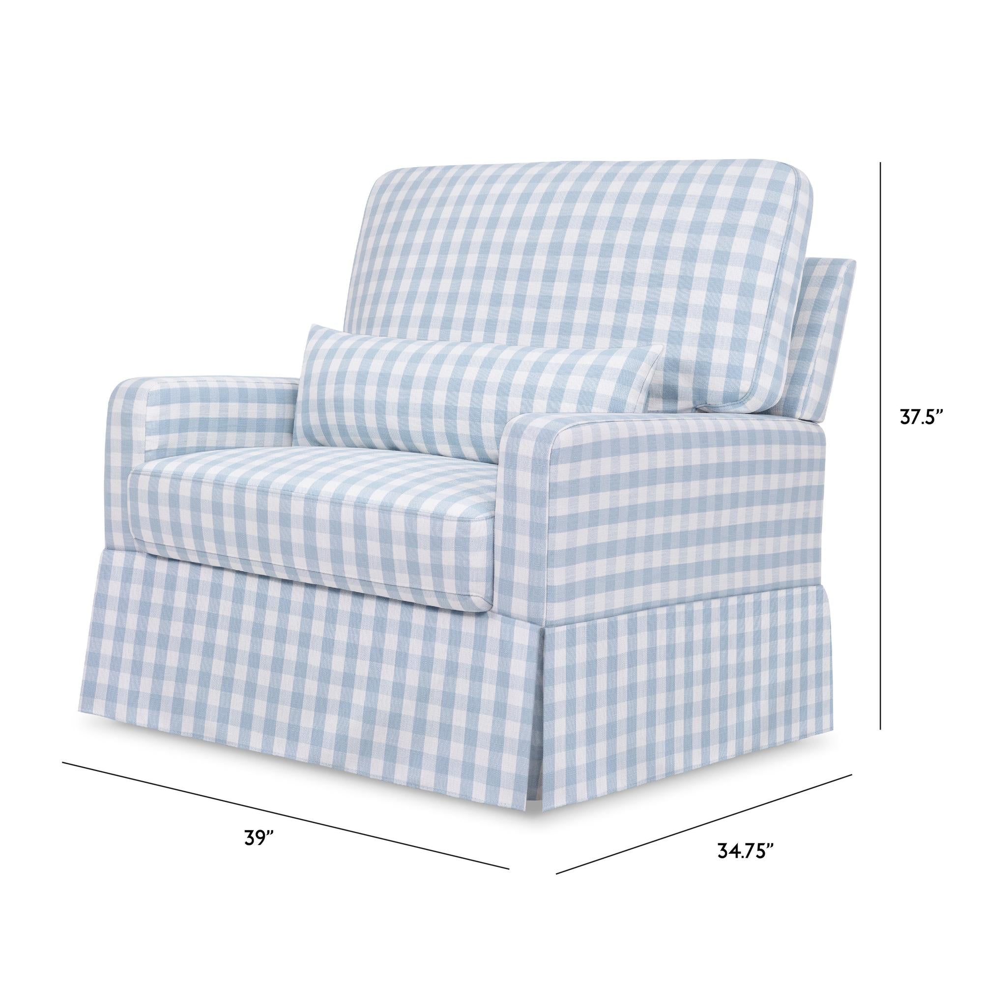 Namesake Crawford Pillowback Chair and a Half Comfort Swivel Glider