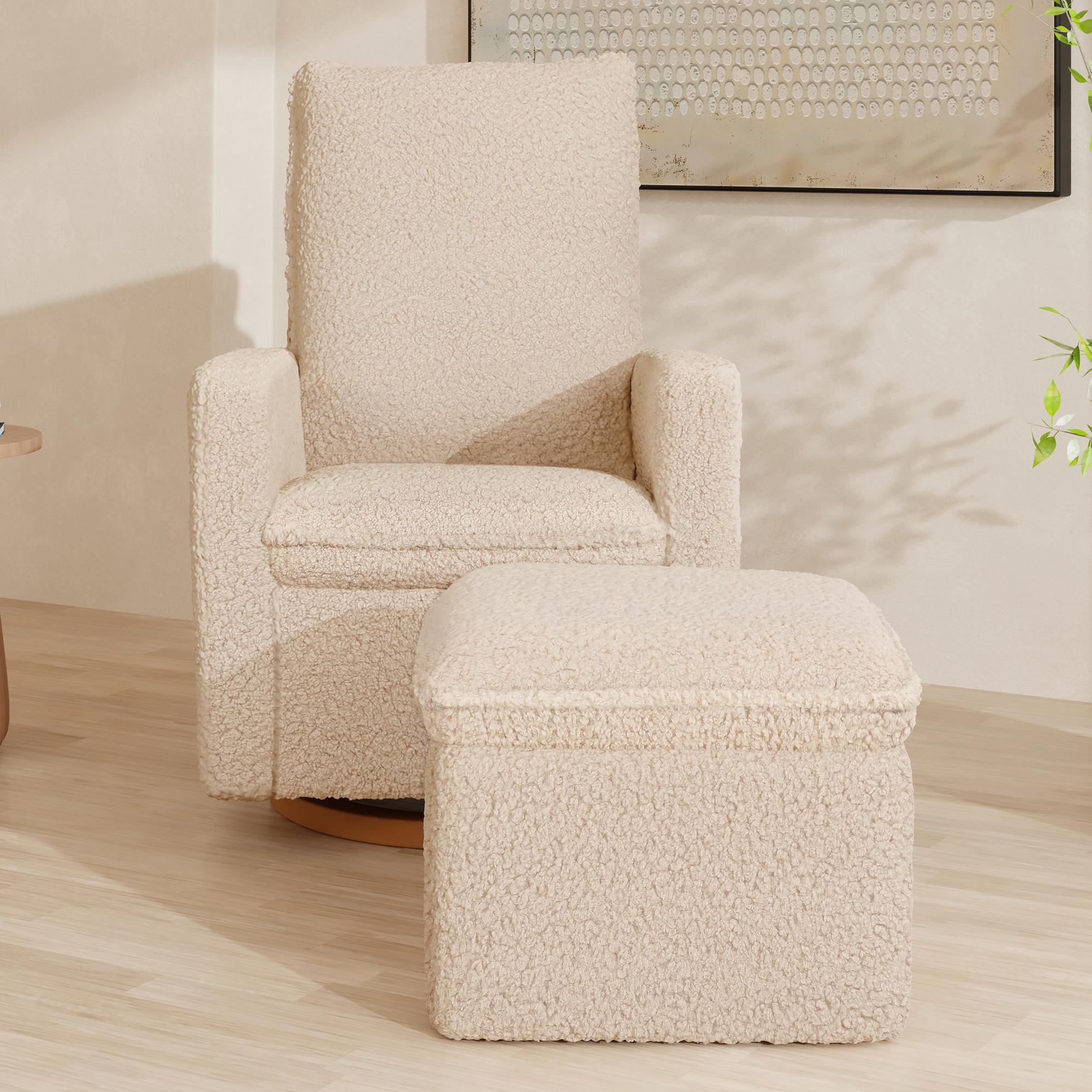 Babyletto Cali Storage Ottoman in Shearling
