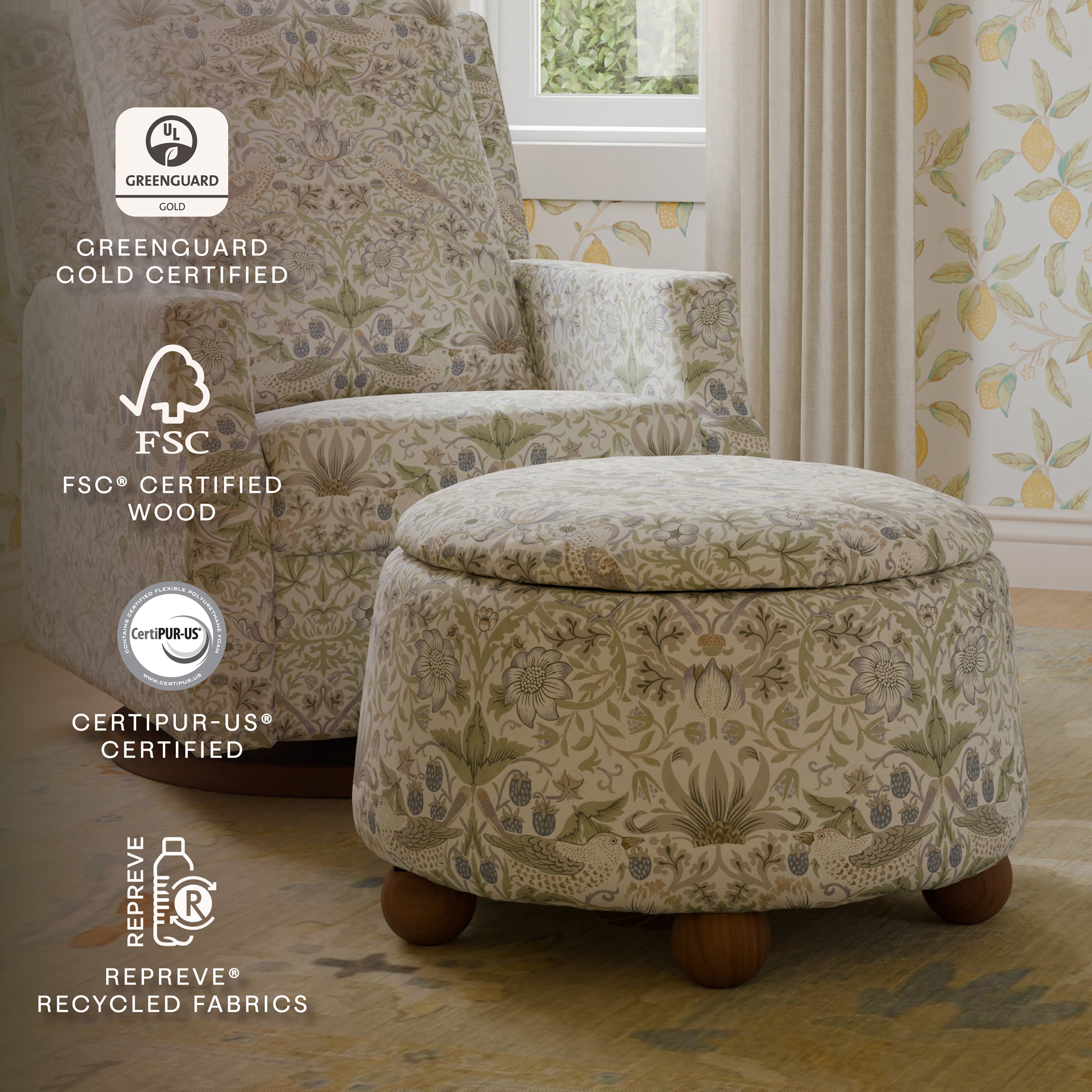 Morris & Co. x Namesake Tuffet Storage Ottoman