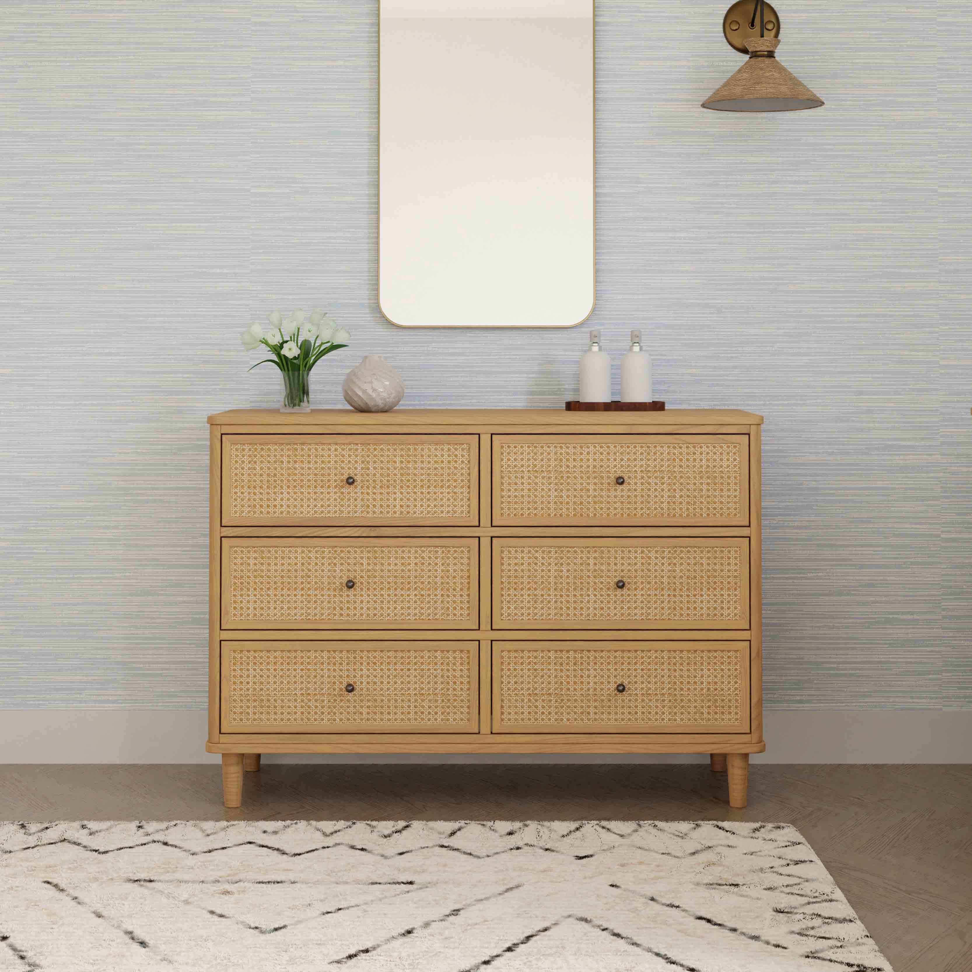 Namesake Marin with Cane 6 Drawer Dresser