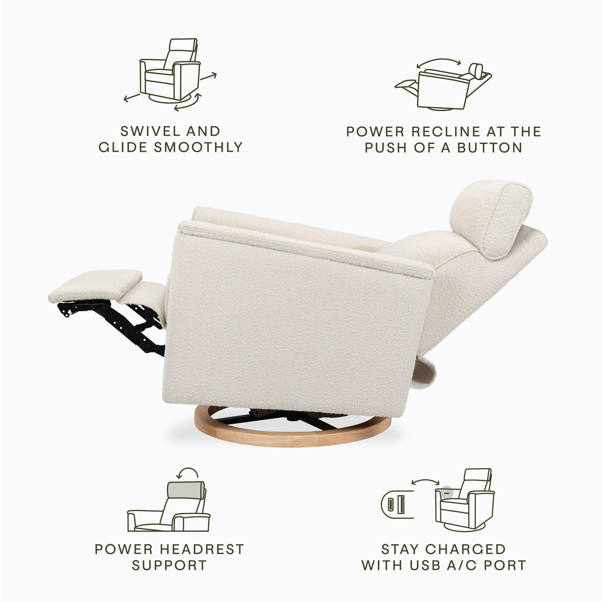 Namesake Willa Plus Power Glider Recliner + Power Headrest