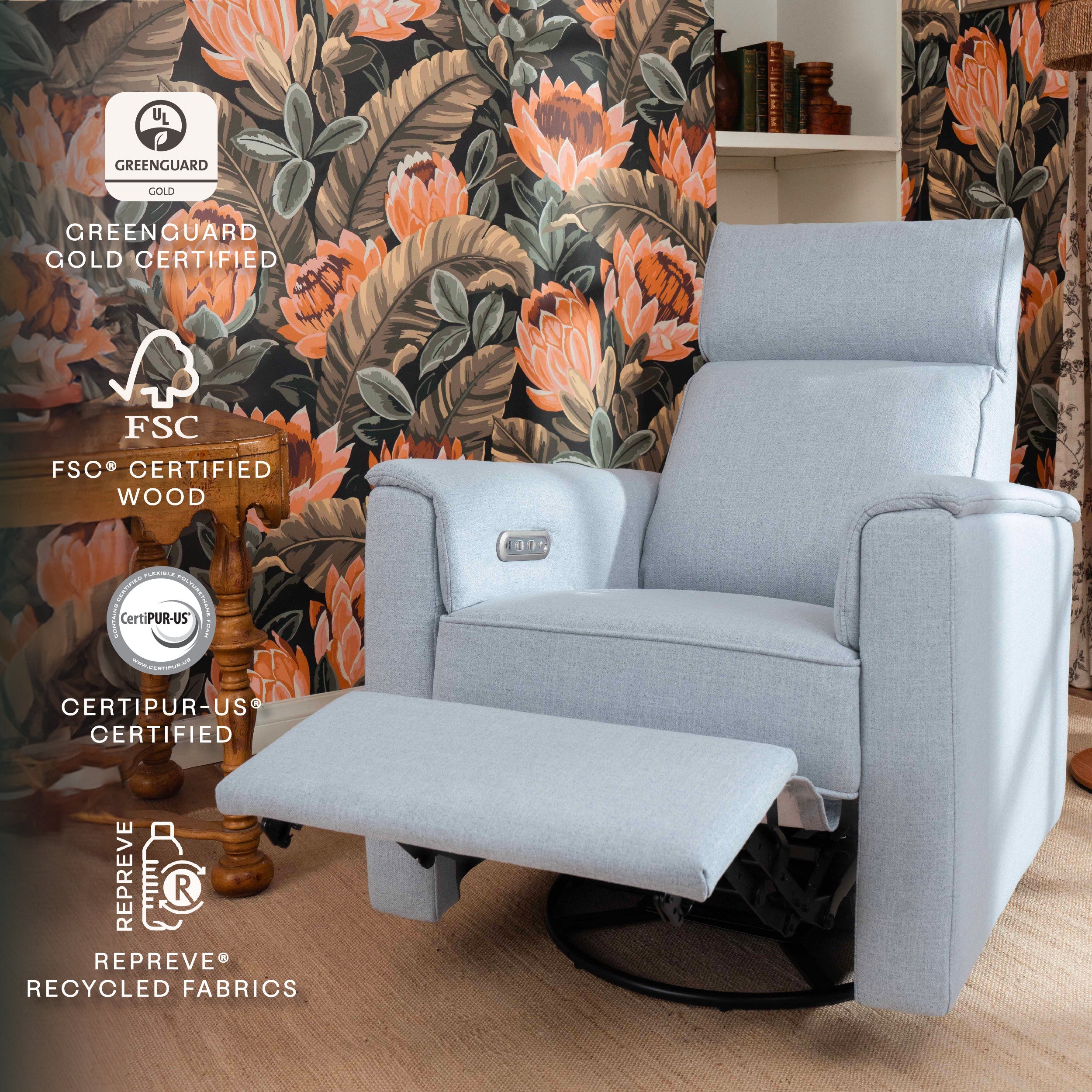 Monogram by Namesake Willa Plus Power Glider Recliner + Power Headrest