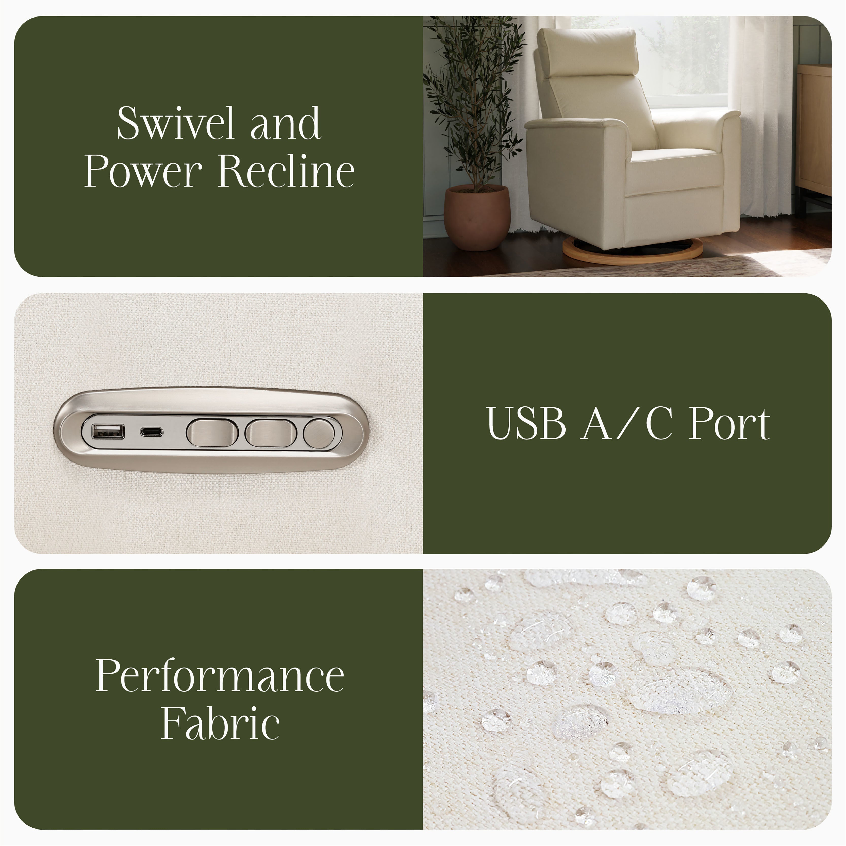 Monogram by Namesake Willa Plus Power Glider Recliner + Power Headrest