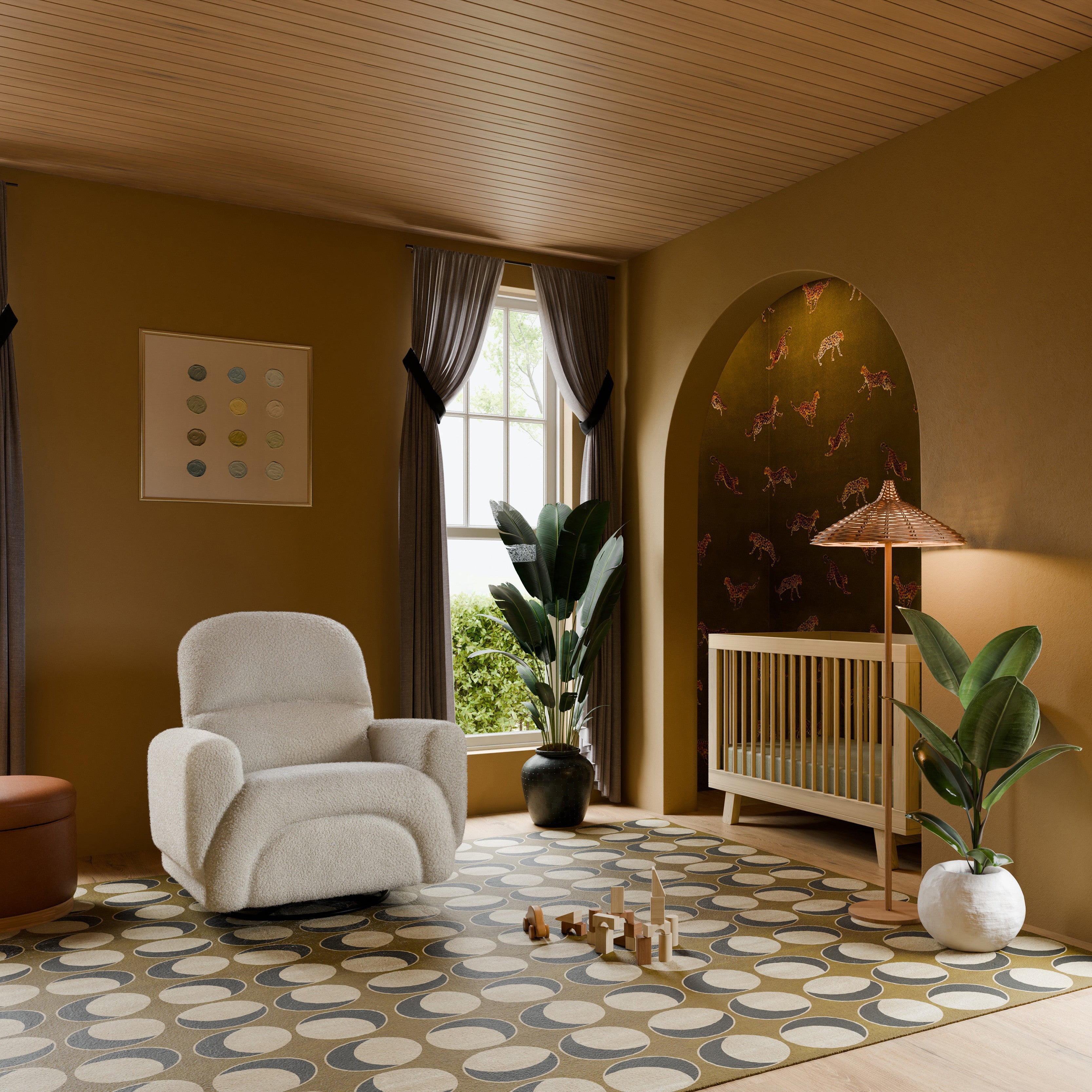 Babyletto Rainbow Recliner and Swivel Glider in Teddy Loop