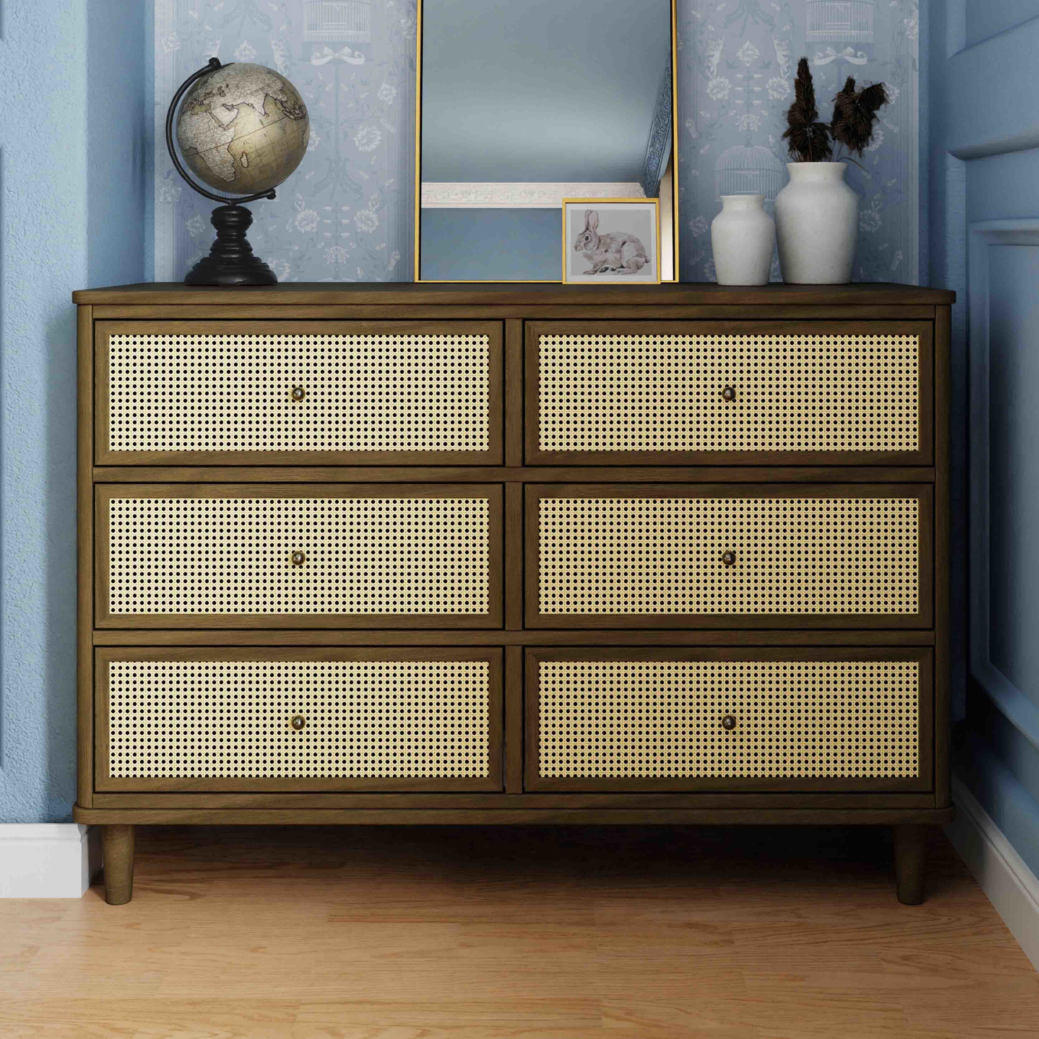 Namesake Marin with Cane 6 Drawer Dresser