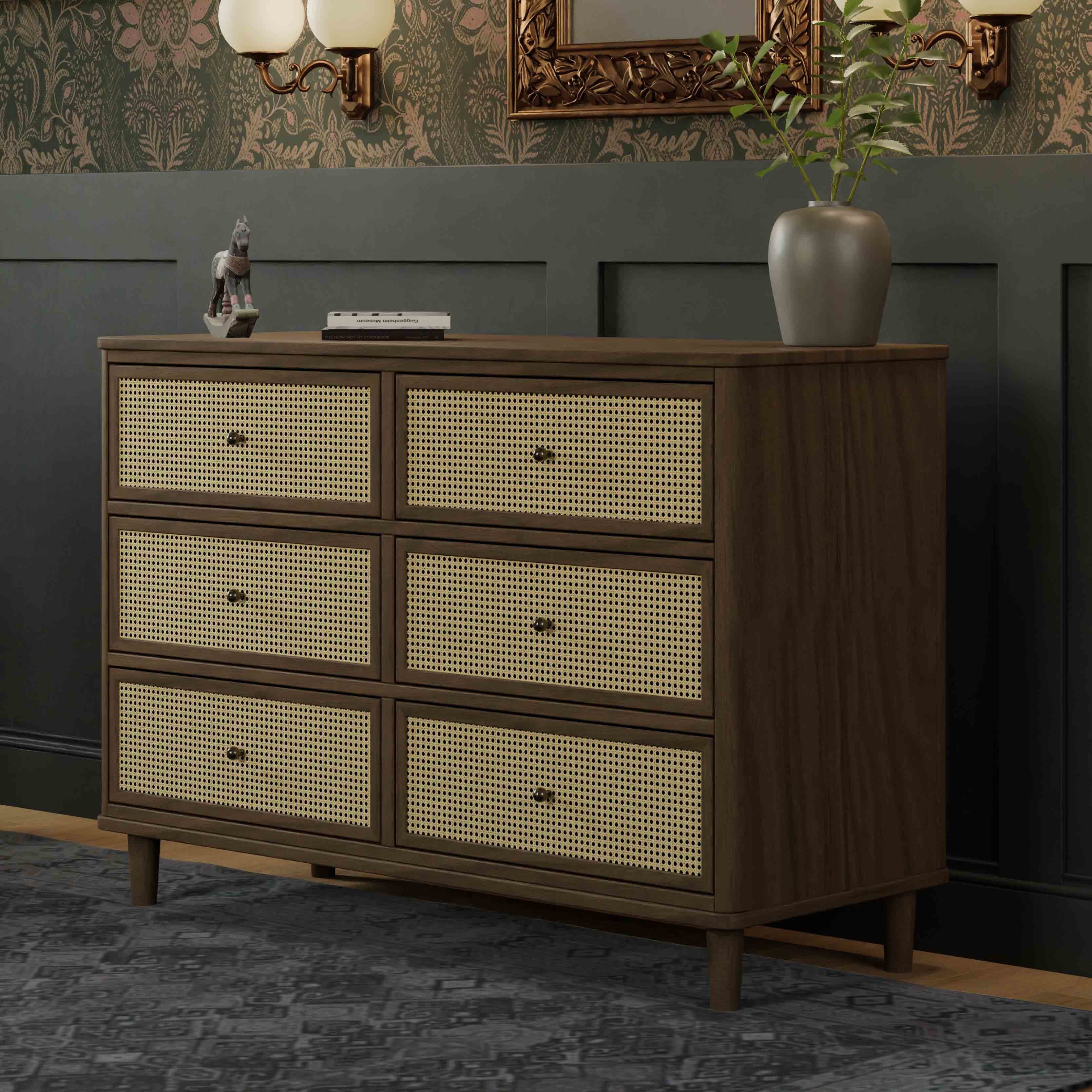 Namesake Marin with Cane 6 Drawer Dresser