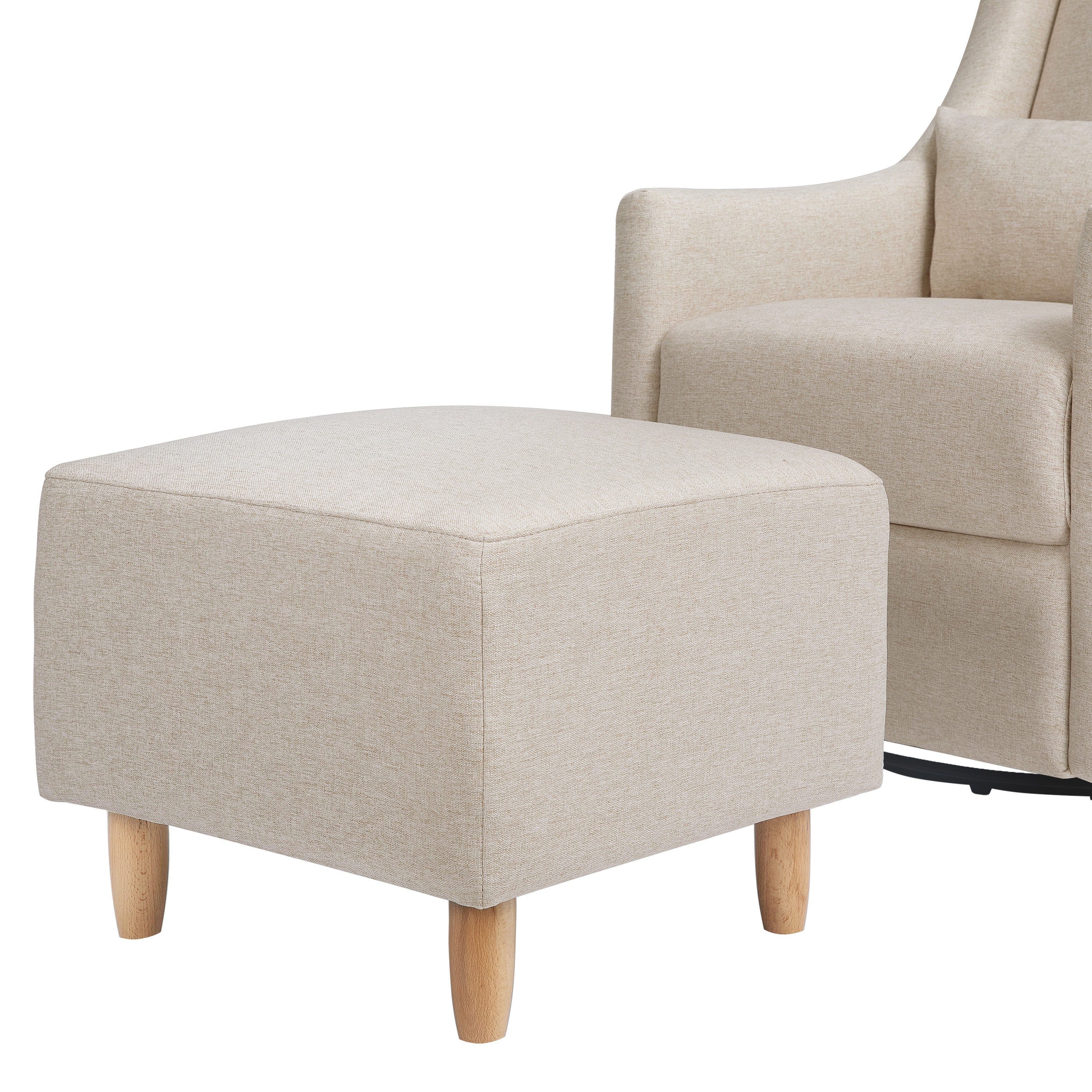 Babyletto Toco Swivel Glider and Ottoman in Eco-Performance Fabric | Water Repellent & Stain Resistant