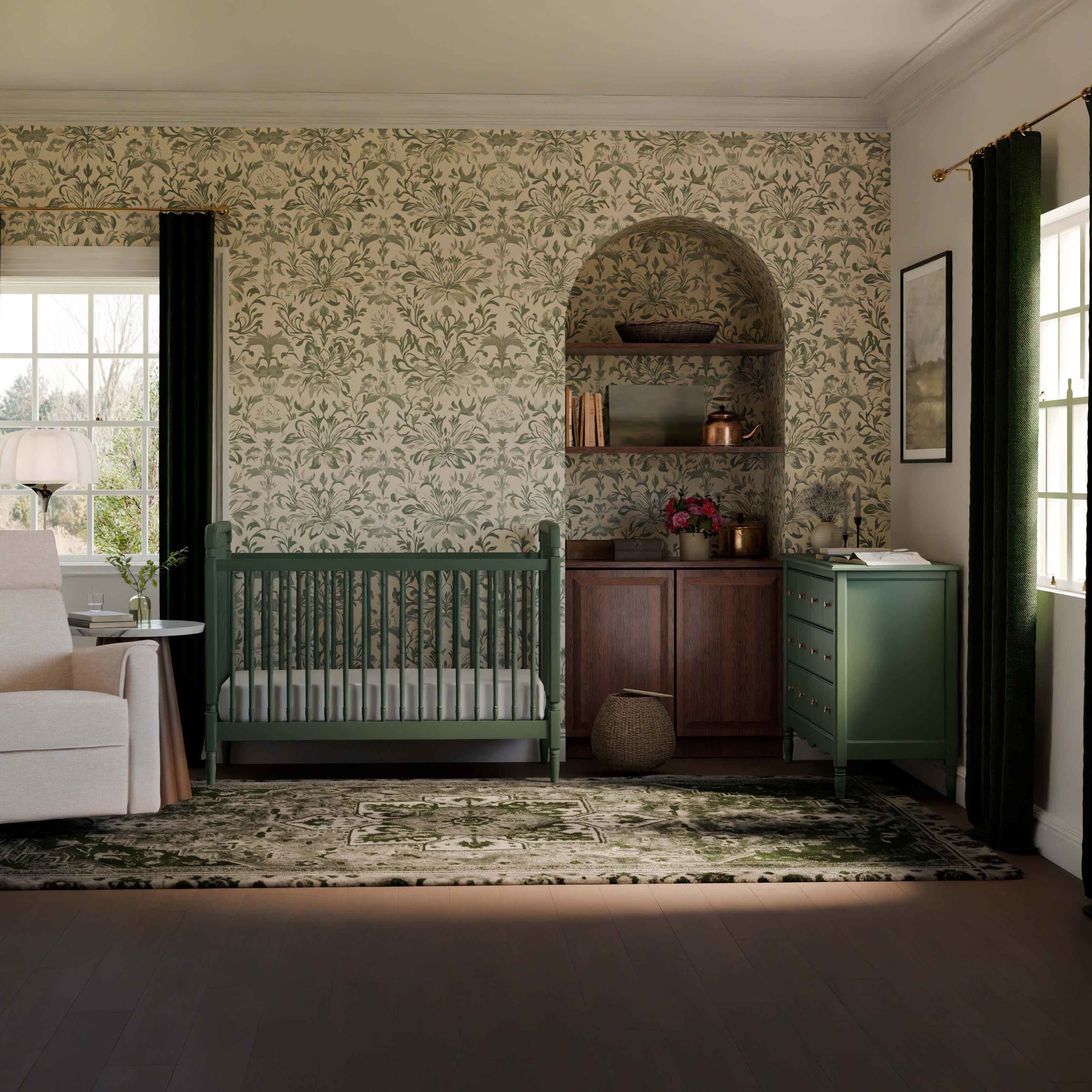 Namesake Liberty 3-in-1 Convertible Spindle Crib with Toddler Bed Conversion Kit