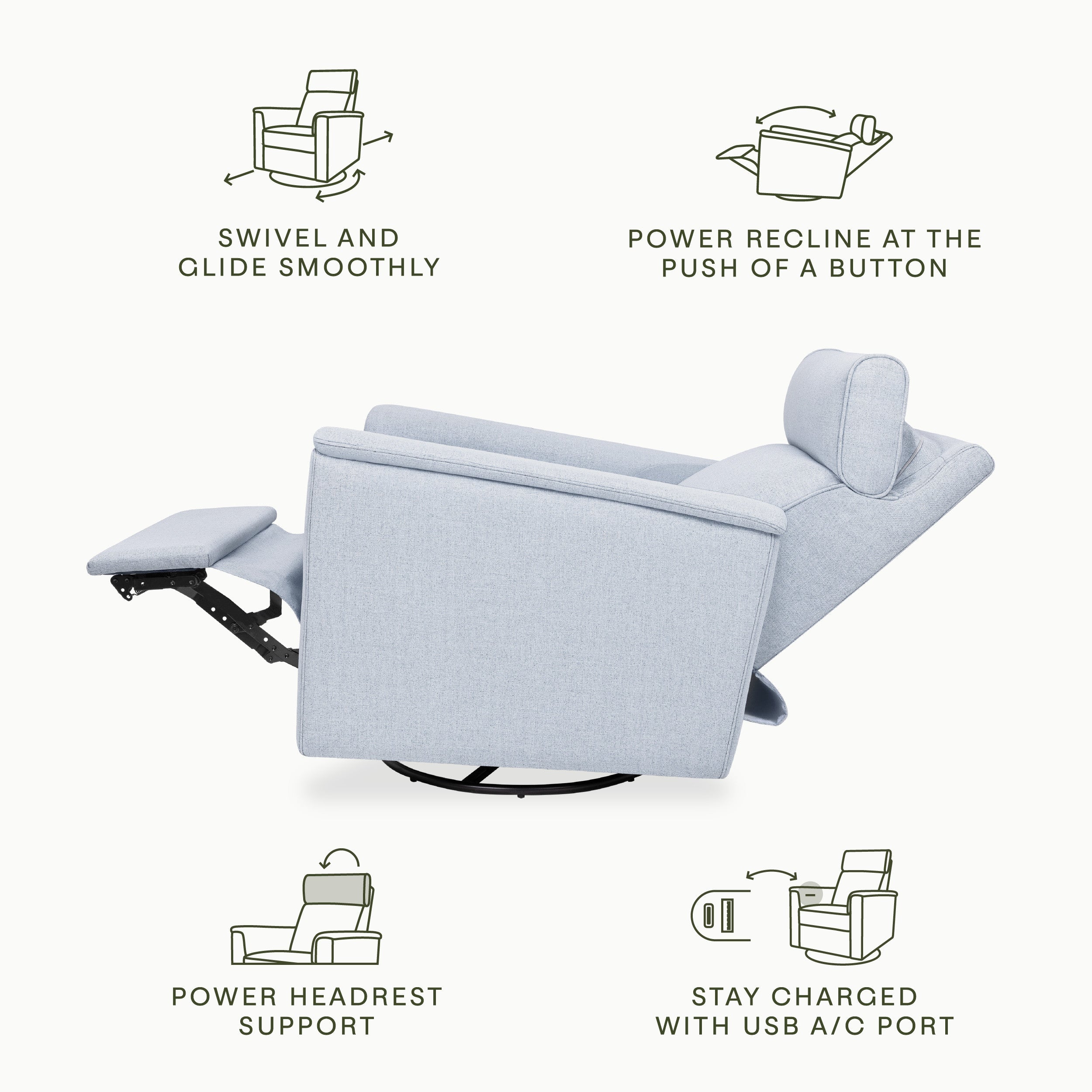 Monogram by Namesake Willa Plus Power Glider Recliner + Power Headrest