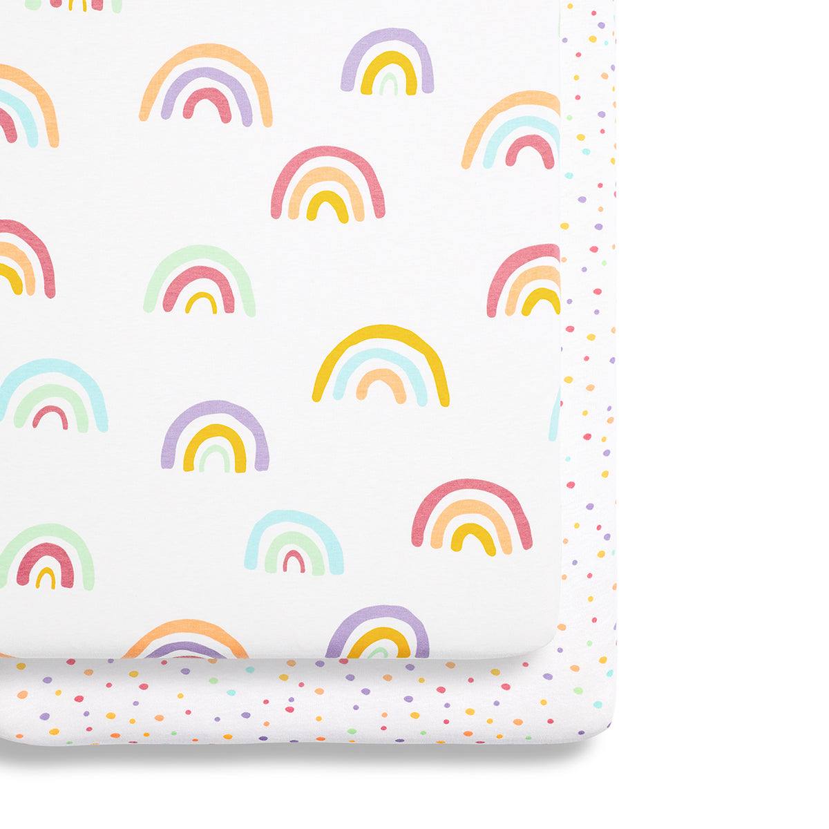Snuz Twin Pack Sheets | Crib Multi Rainbow