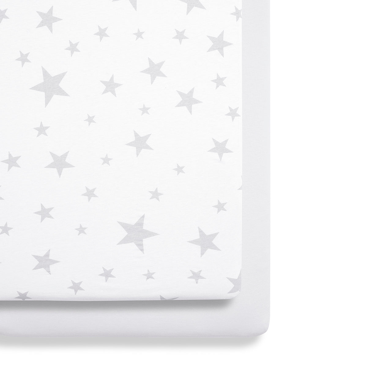 Snuz Twin Pack Sheets | Crib Gray Star