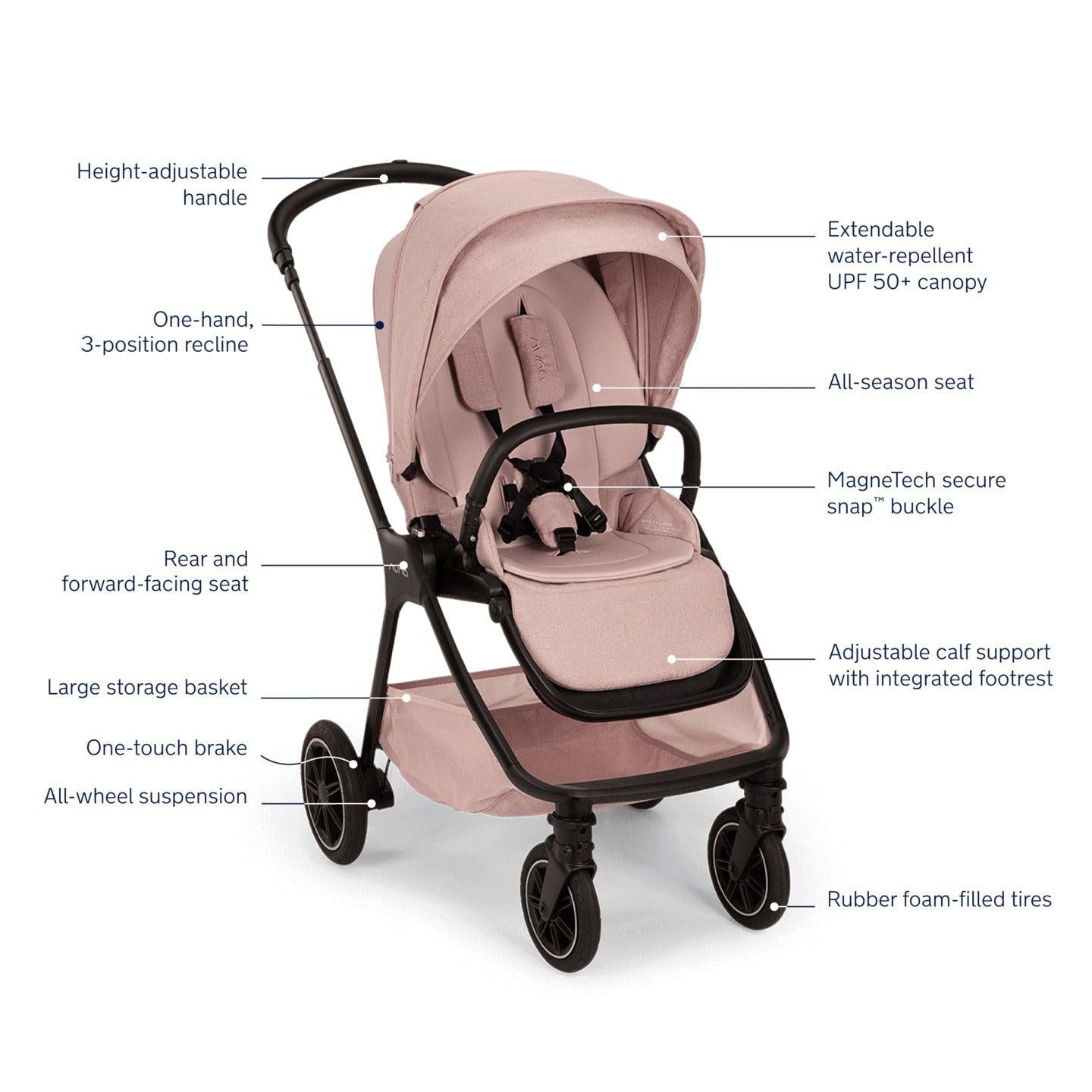 【雷蔵】nuna TRIV Nuna TRIV Next Stroller with Magnetic Buckle | Thistle