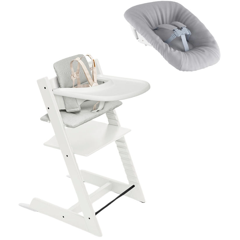 Stokke Tripp Trapp High Chair² with Cushion, Newborn Set + Stokke Tray