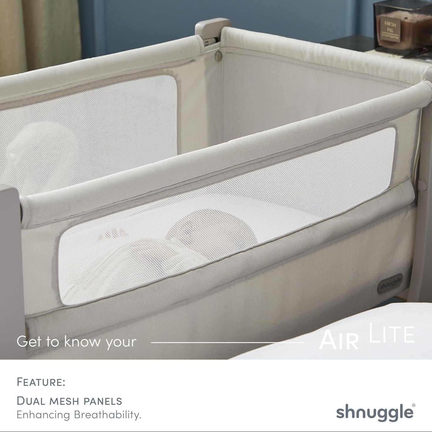 Shnuggle Air Lite Infant Bedside Bassinet