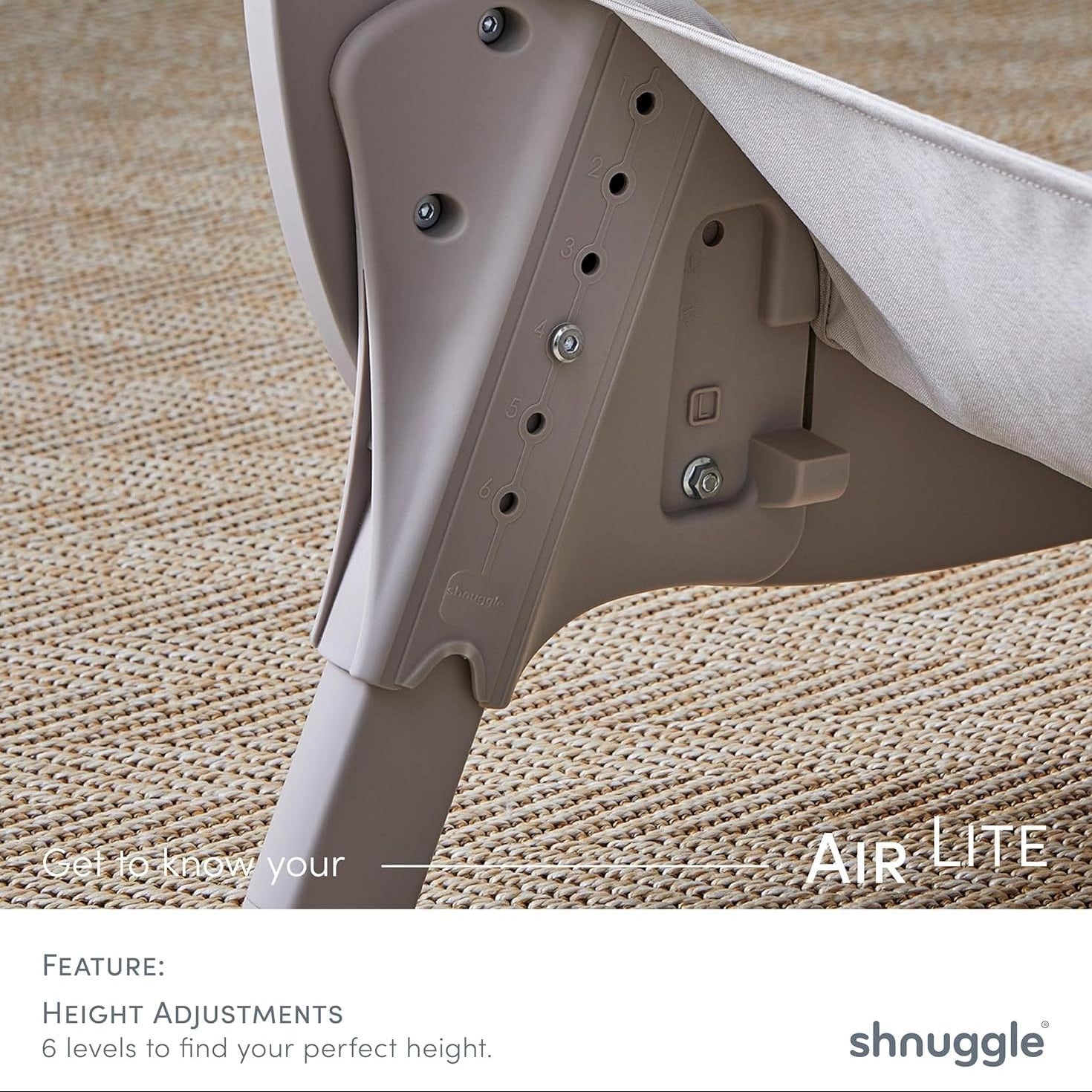 Shnuggle Air Lite Infant Bedside Bassinet: 1 Mattress + 1 Waterproof + 2 White Sheets