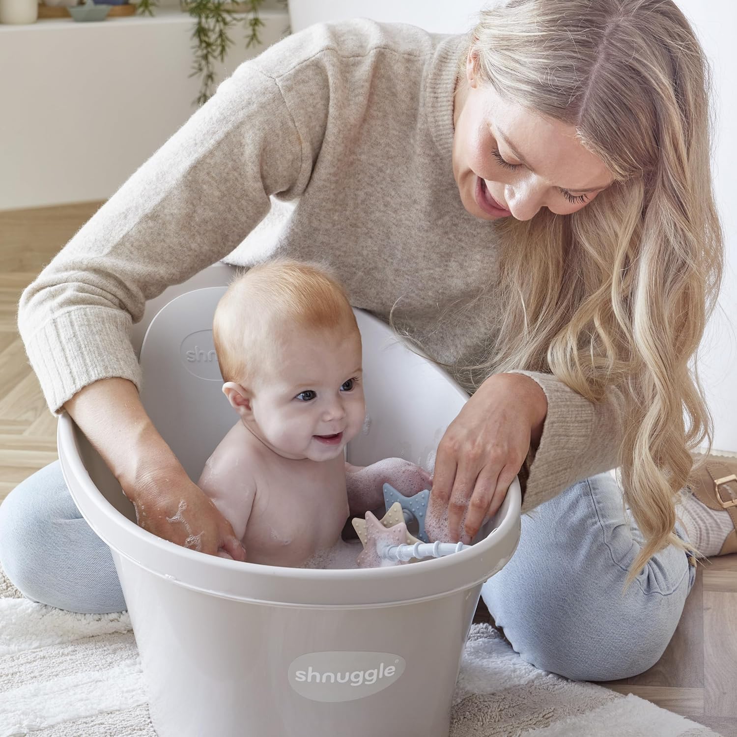 Shnuggle Bath & Change Bundle: Baby Bath & Changing Bundle + Accessories - 6-Piece Set