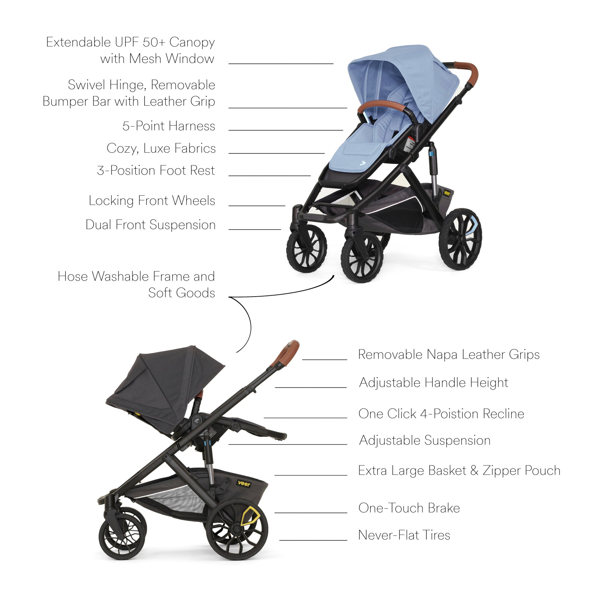 V-Roll　ブイロール Veer Switch&Roll Stroller (Switchback Seat, &Roll Frame)