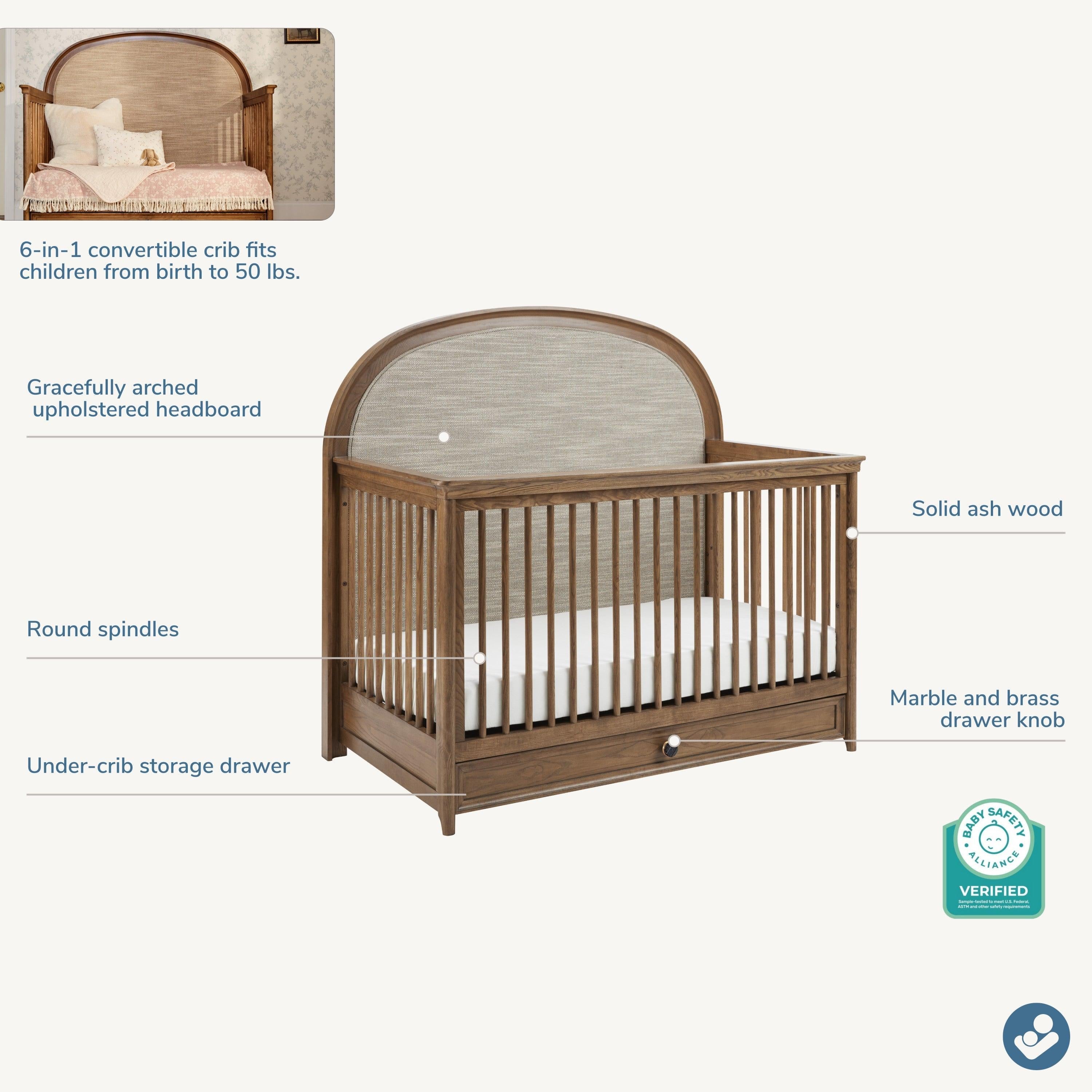 Maxi-Cosi Quiet Luxury 6-in-1 Convertible Crib with Toddler Bed/Daybed Conversion Kit