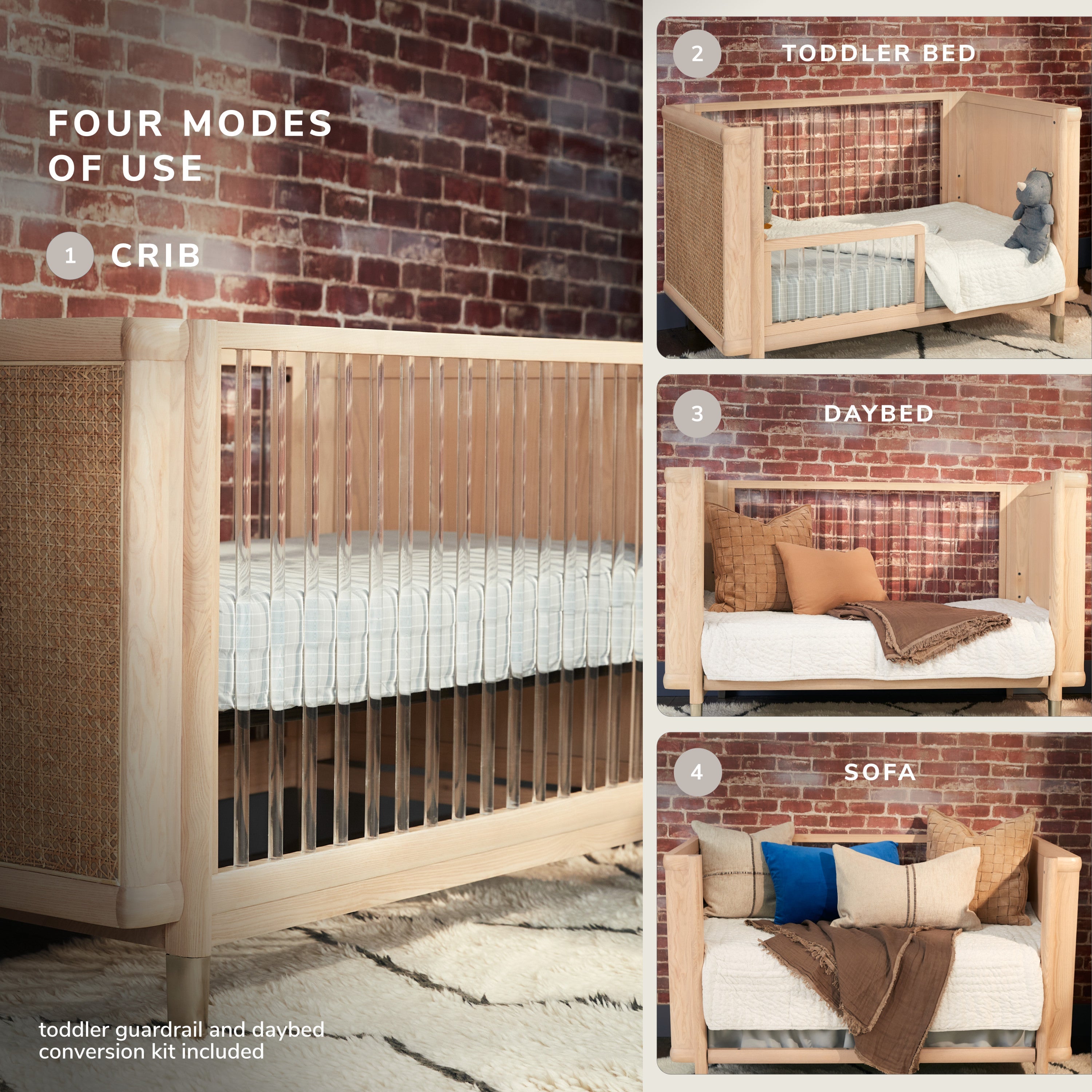 Maxi-Cosi Brisa 4-in-1 Convertible Crib with Toddler Bed/Daybed Conversion Kit