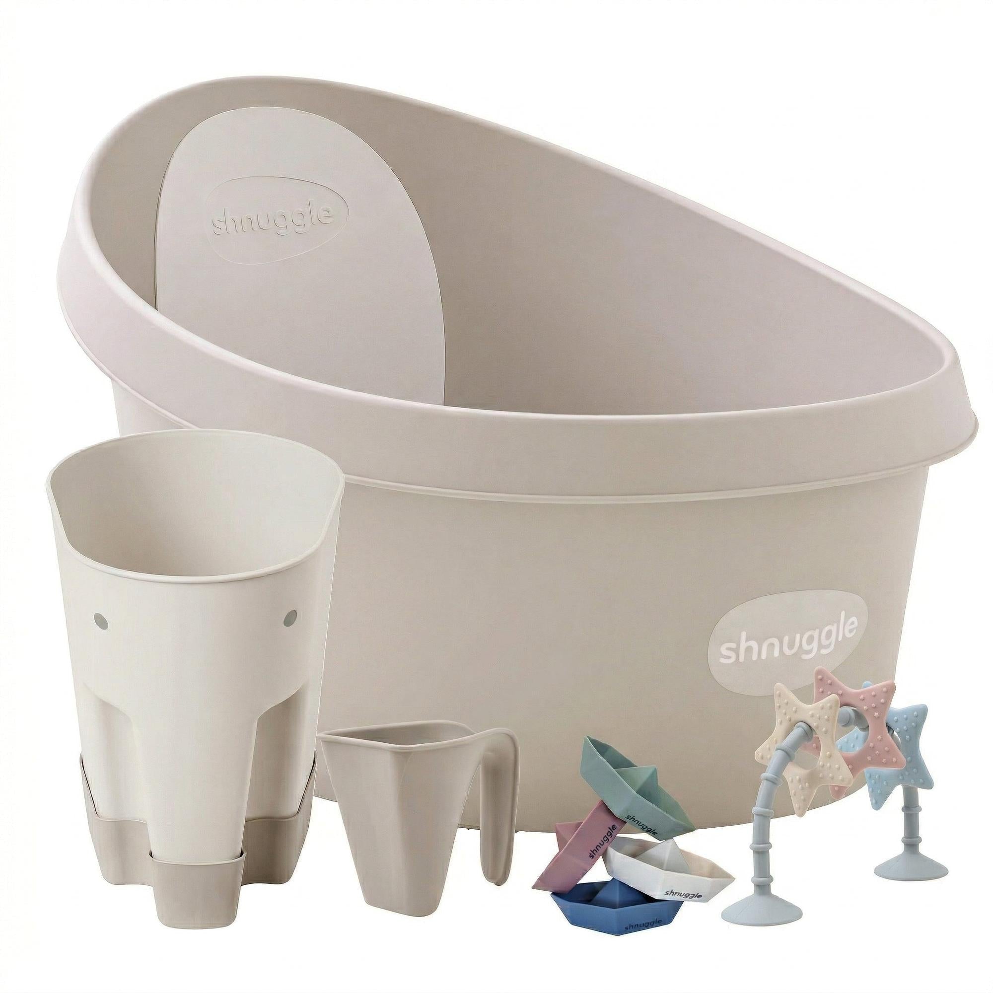 Shnuggle Splash & Play Bundle: Toddler Bath Tub & Accessories Bundle 5-Piece