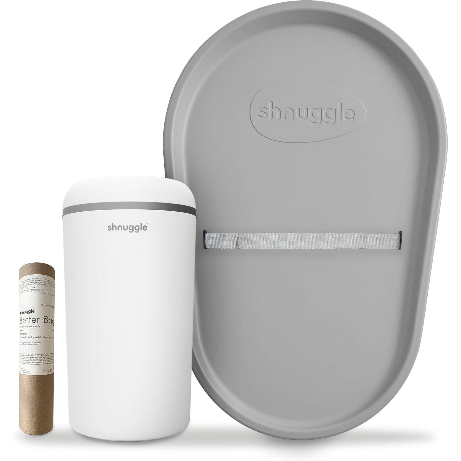 Shnuggle Changing Essentials Kit: Shnuggle Changing Mat + Diaper Pail + Liners