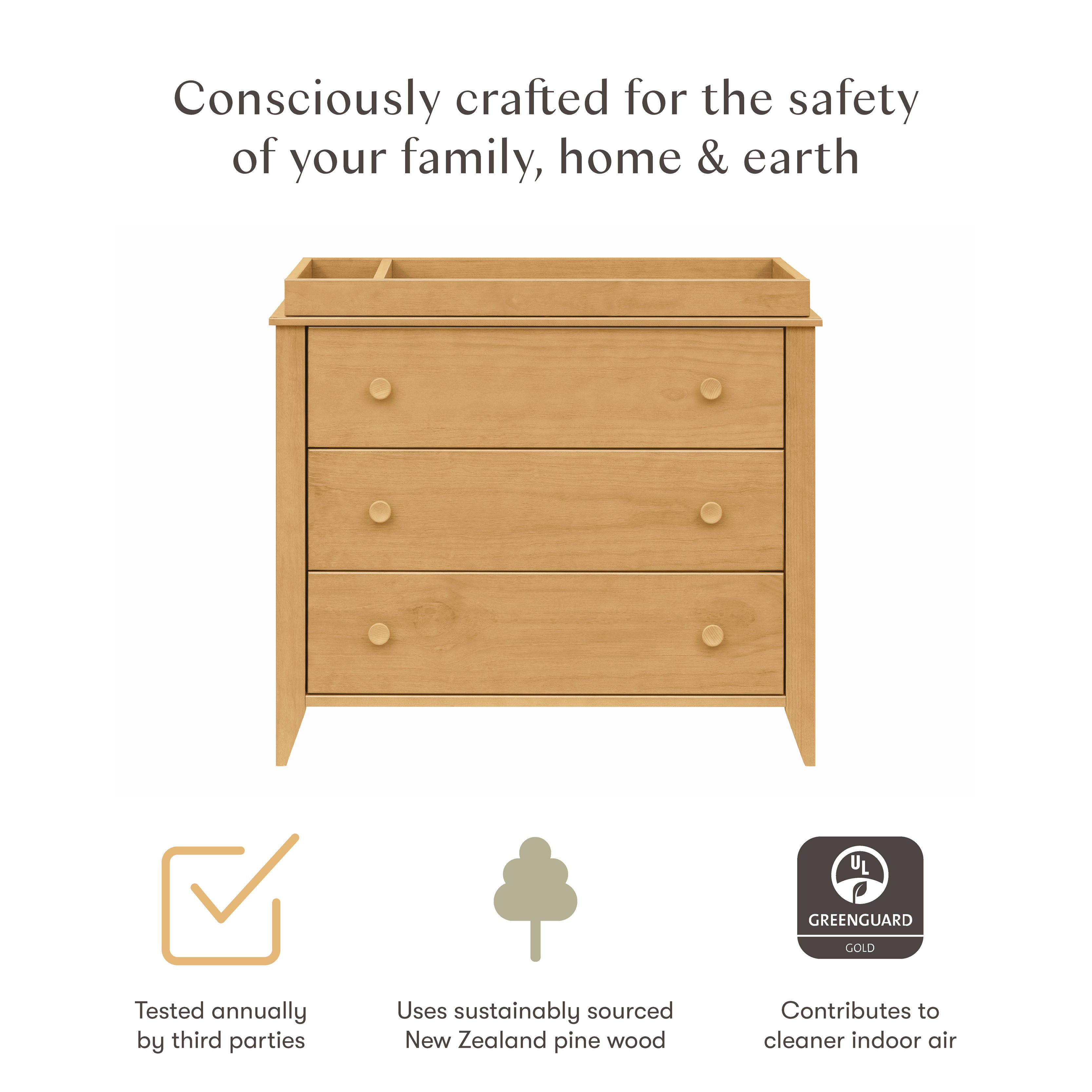 Babyletto Sprout 3-Drawer Changer Dresser with Removable Changing Tray