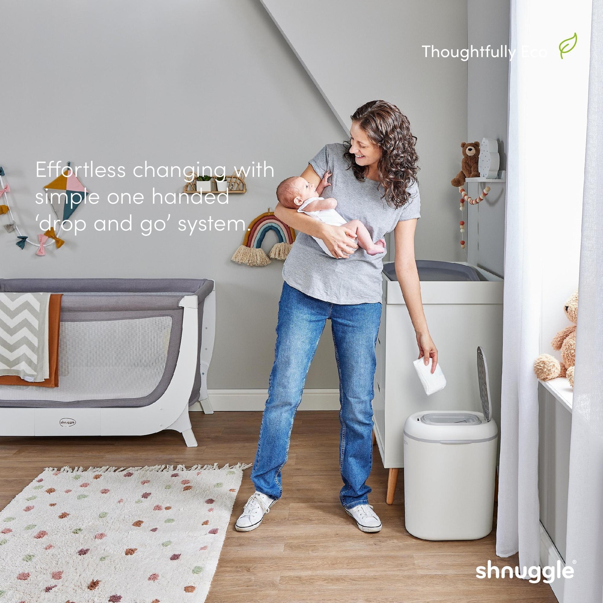 Shnuggle Changing Essentials Kit: Shnuggle Changing Mat + Diaper Pail + Liners