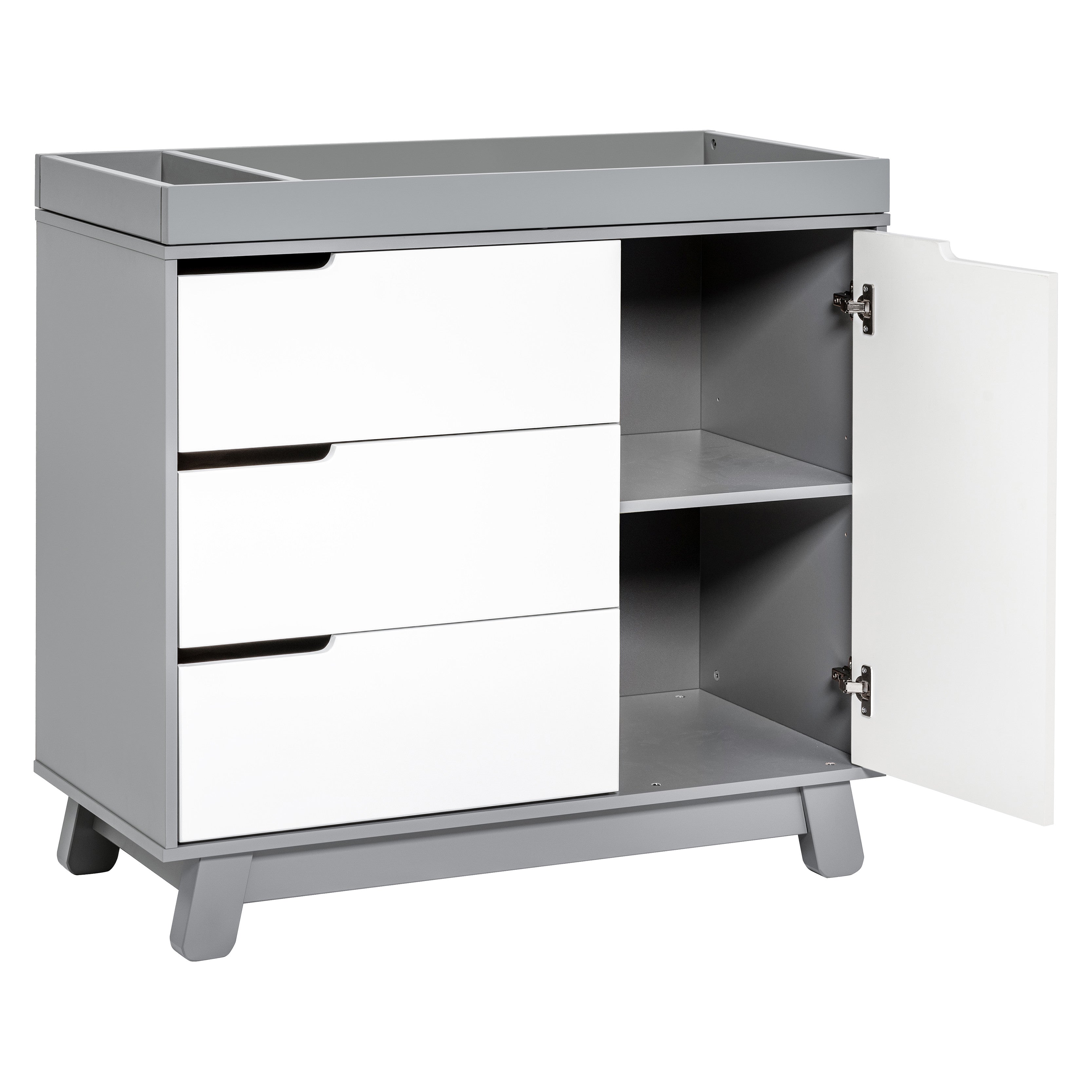 M4223GW,Babyletto,Hudson 3-Drawer Changer Dresser w/Removable Changing Tray in Grey/White