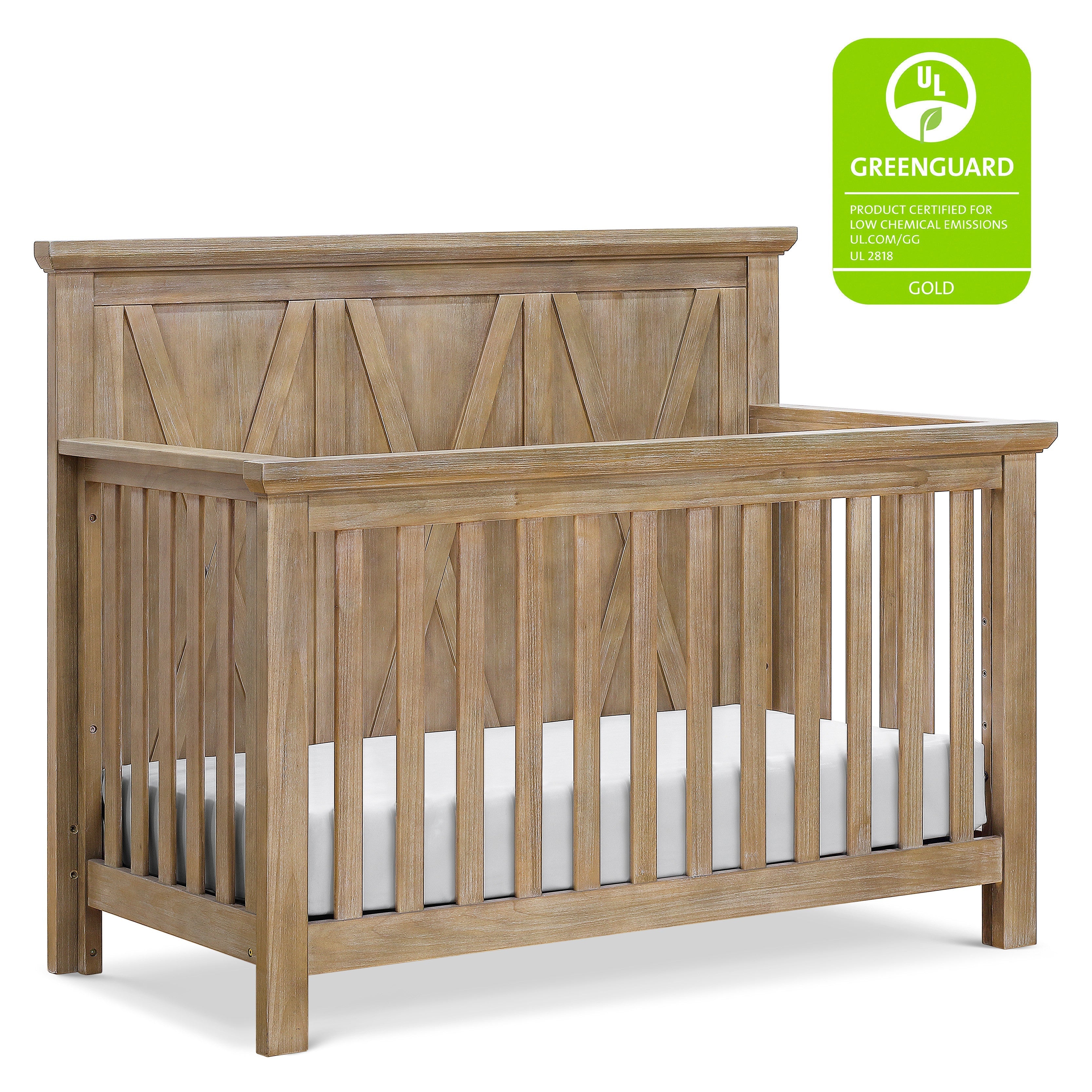 B14501DF,Monogram by Namesake,Emory Farmhouse 4-in-1 Convertible Crib in Driftwood