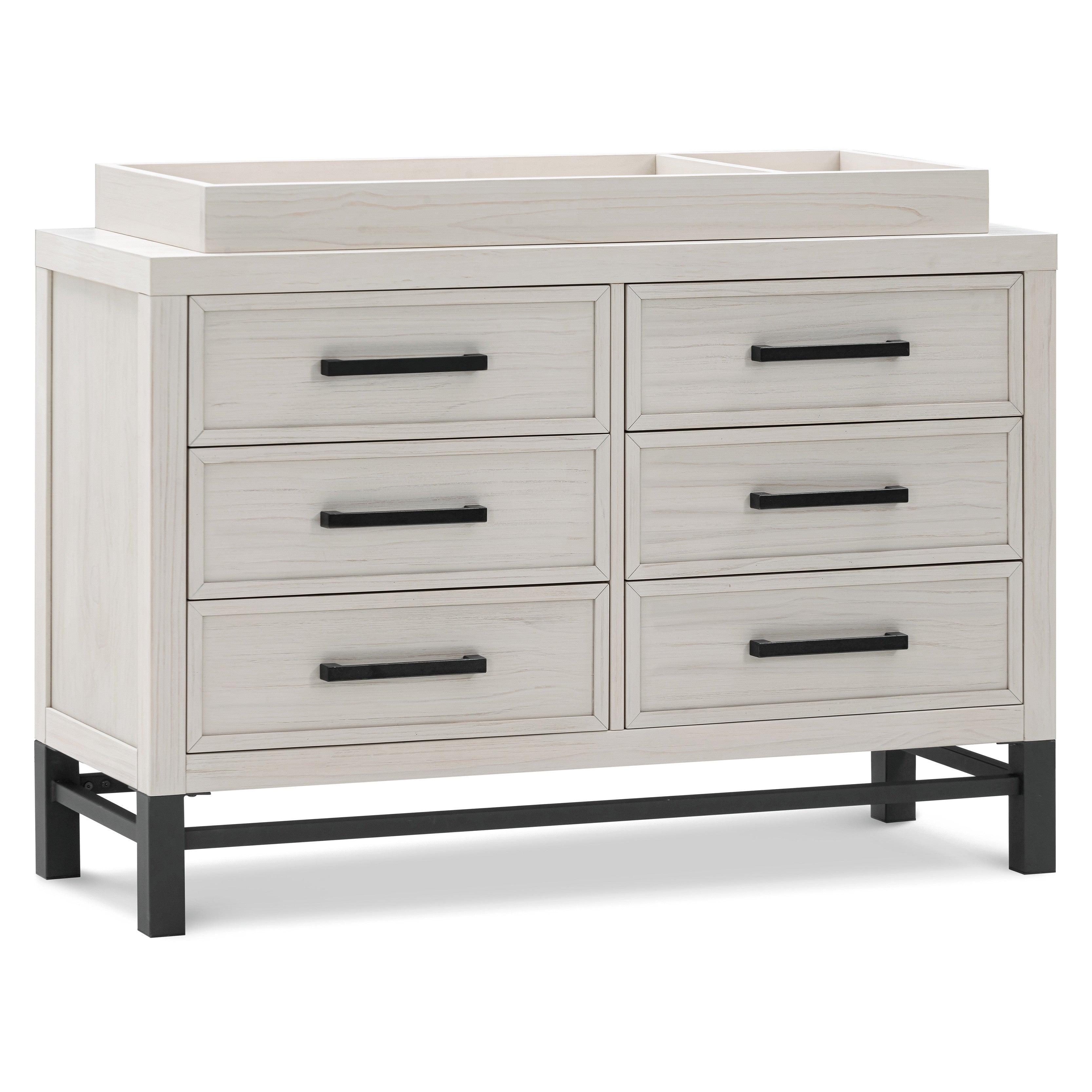 B25816WDF,Monogram by Namesake,Newbern 6-Drawer Assembled Dresser in White Driftwood