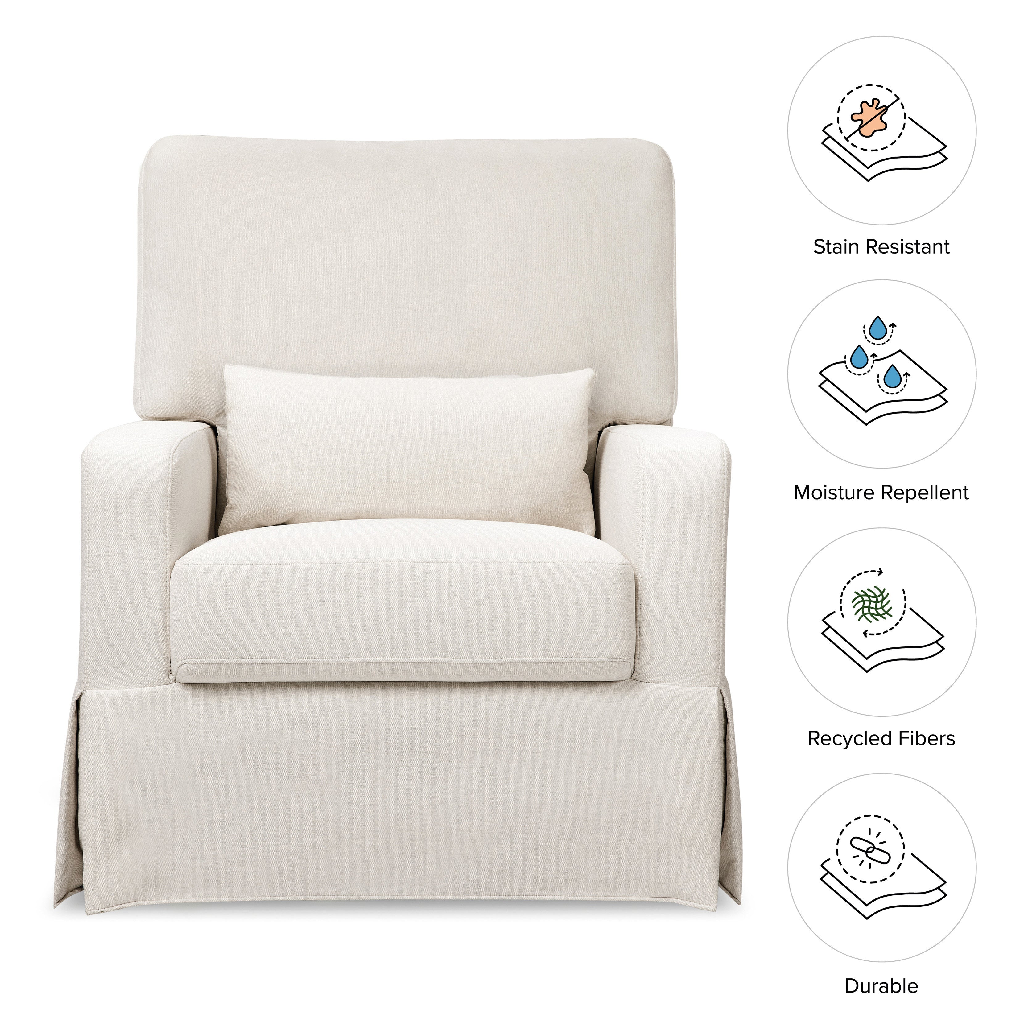 M21787PCMEW,Namesake,Crawford Pillowback Comfort Swivel Glider in Performance Cream Eco-Weave