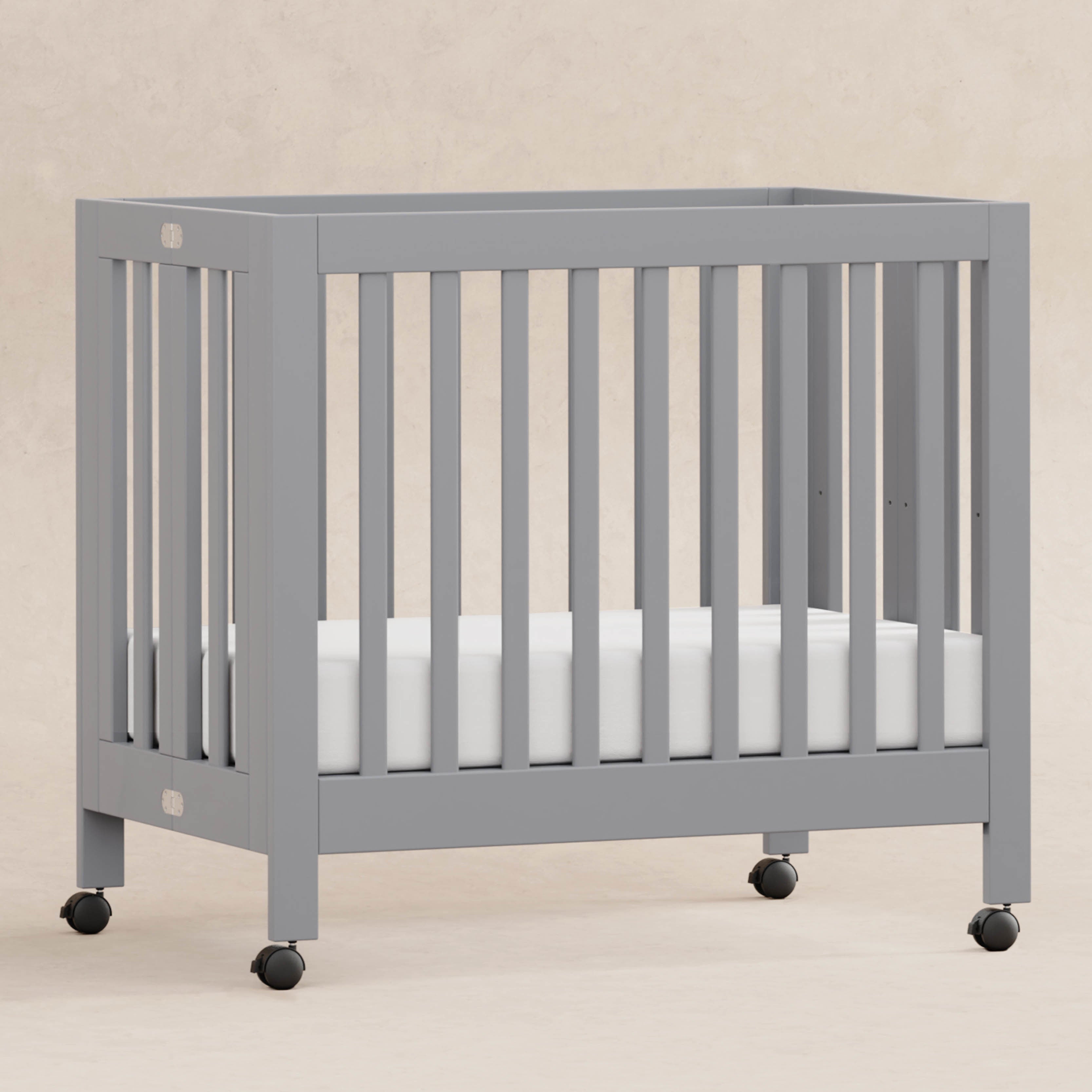 M6698G,Babyletto,Origami Mini Crib in Grey Finish