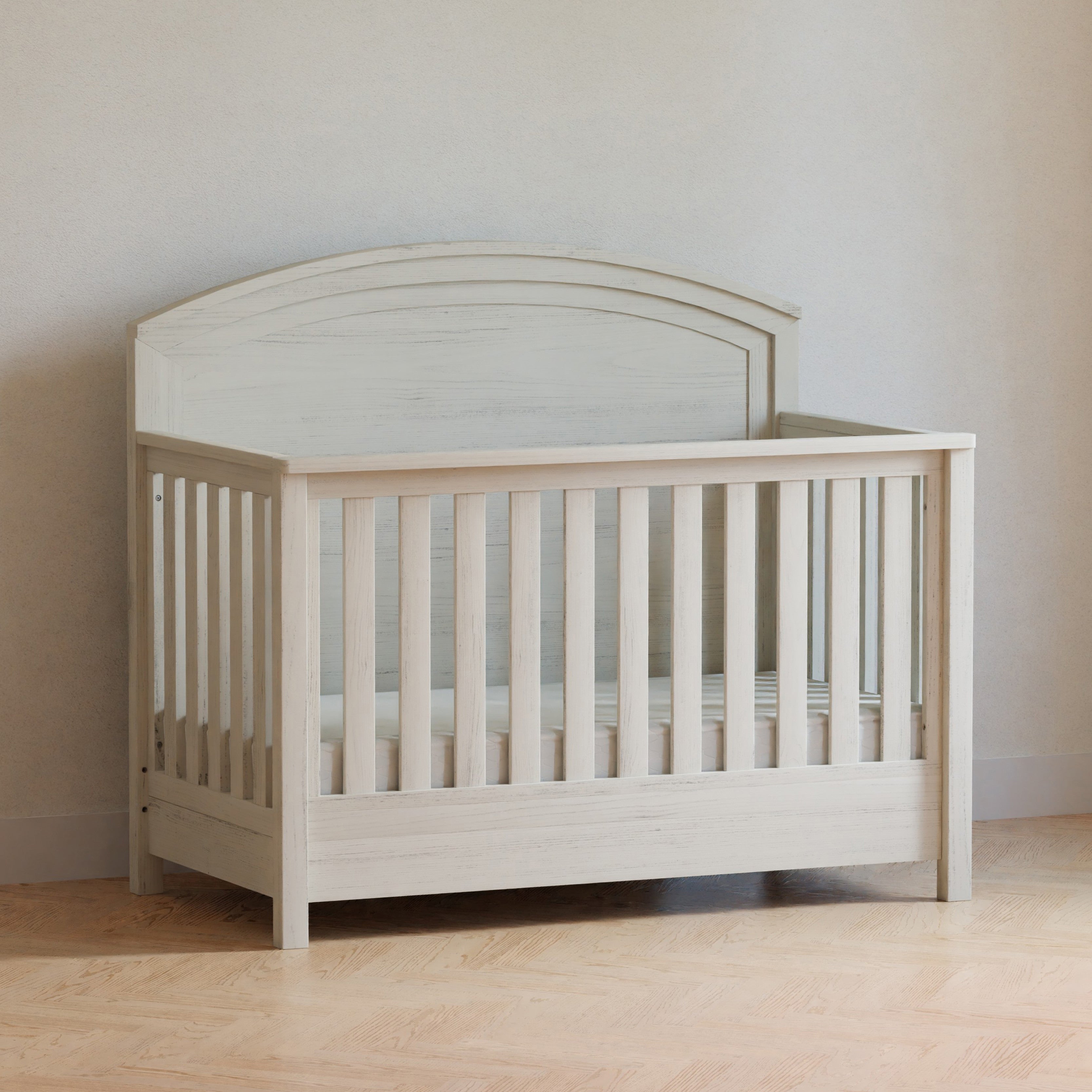 B26401WDF,Monogram by Namesake,Hemsted 4-in-1 Convertible Crib in White Driftwood