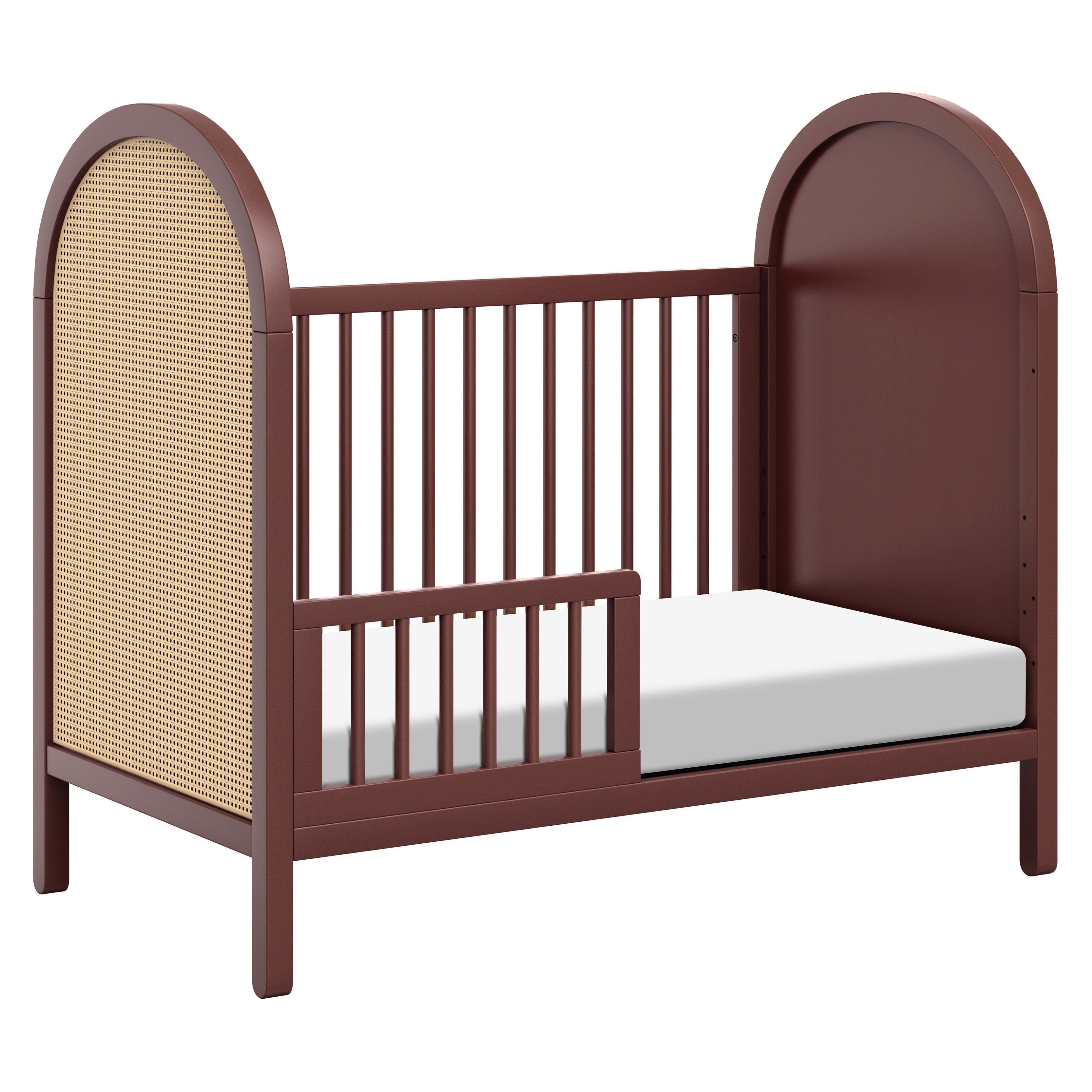 M25601CRNC,Babyletto,Bondi Cane 3-in-1 Convertible Crib w/ Toddler Bed Kit in Crimson with Natural Cane