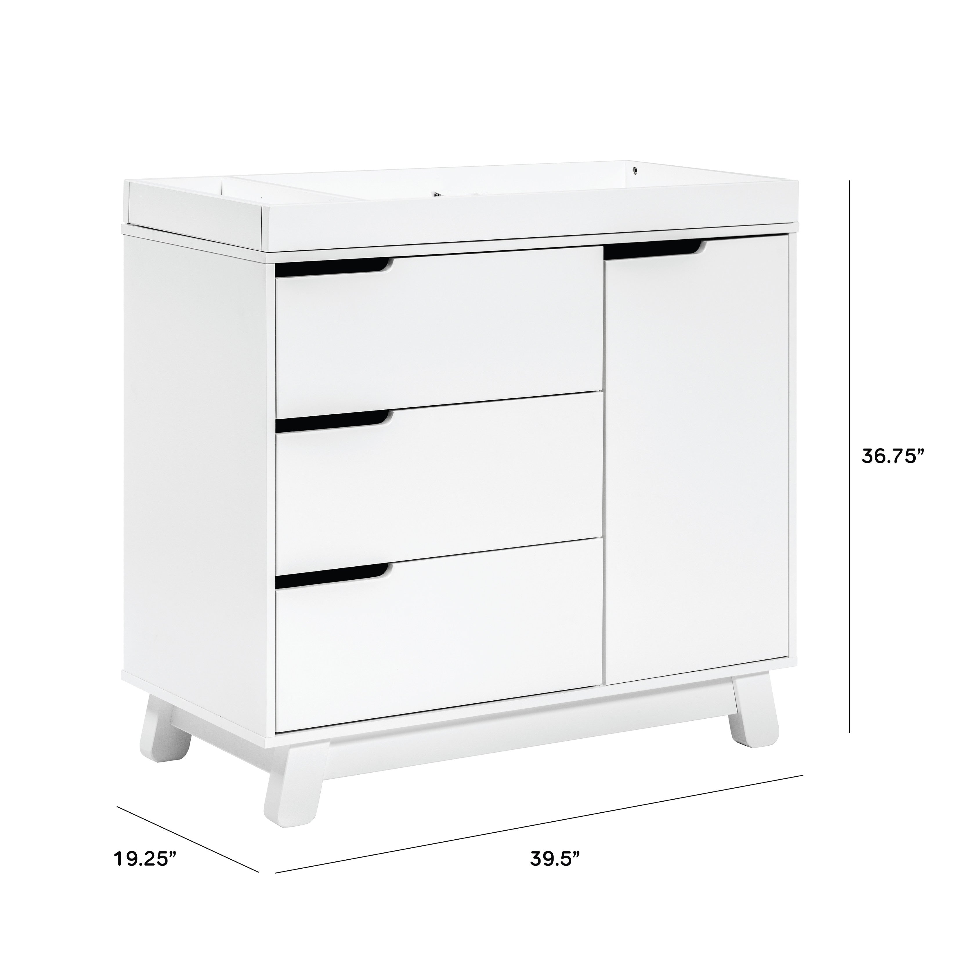 M4223W,Babyletto,Hudson 3-Drawer Changer Dresser w/Removable Changing Tray in White