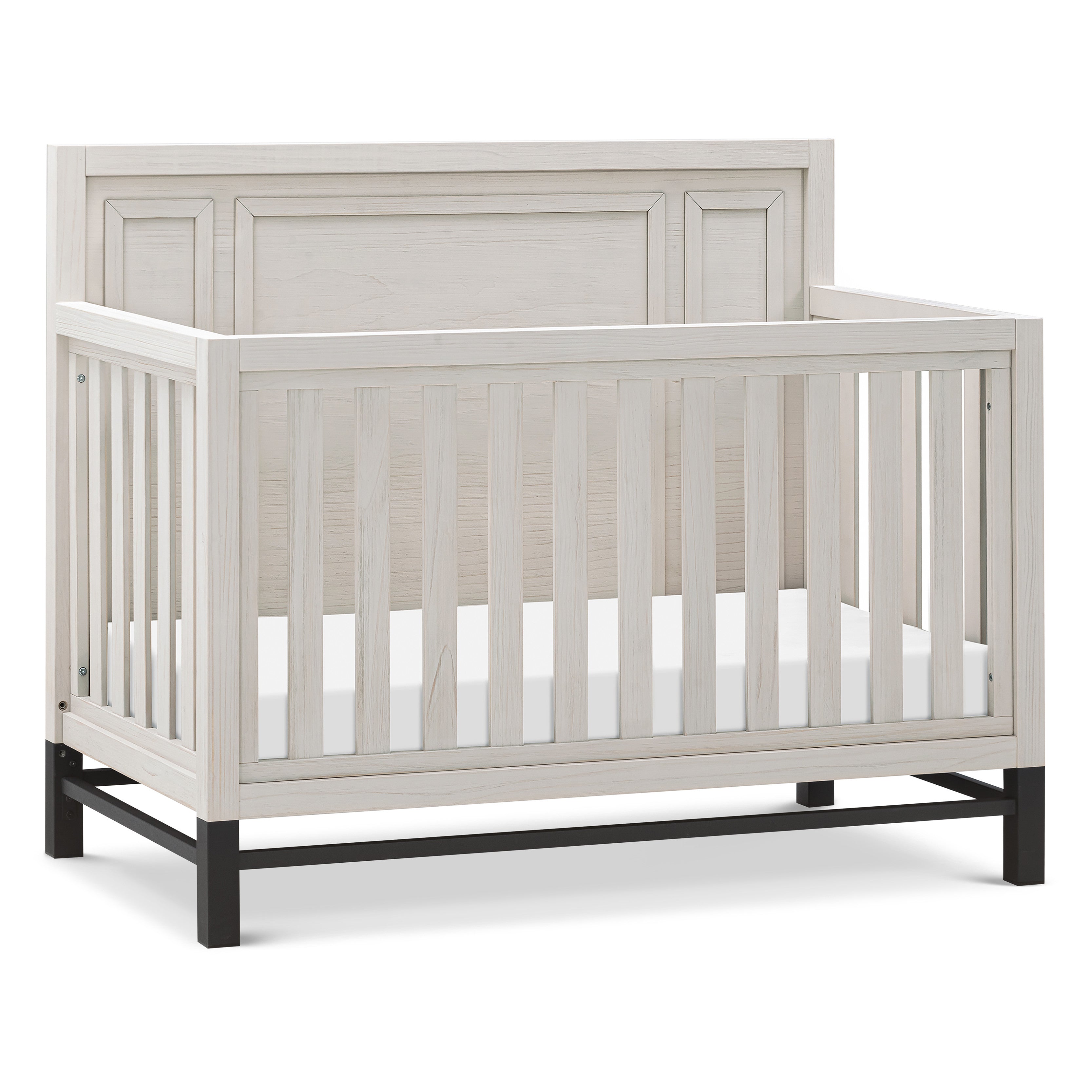 B25801WDF,Monogram by Namesake,Newbern 4-in-1 Convertible Crib in White Driftwood