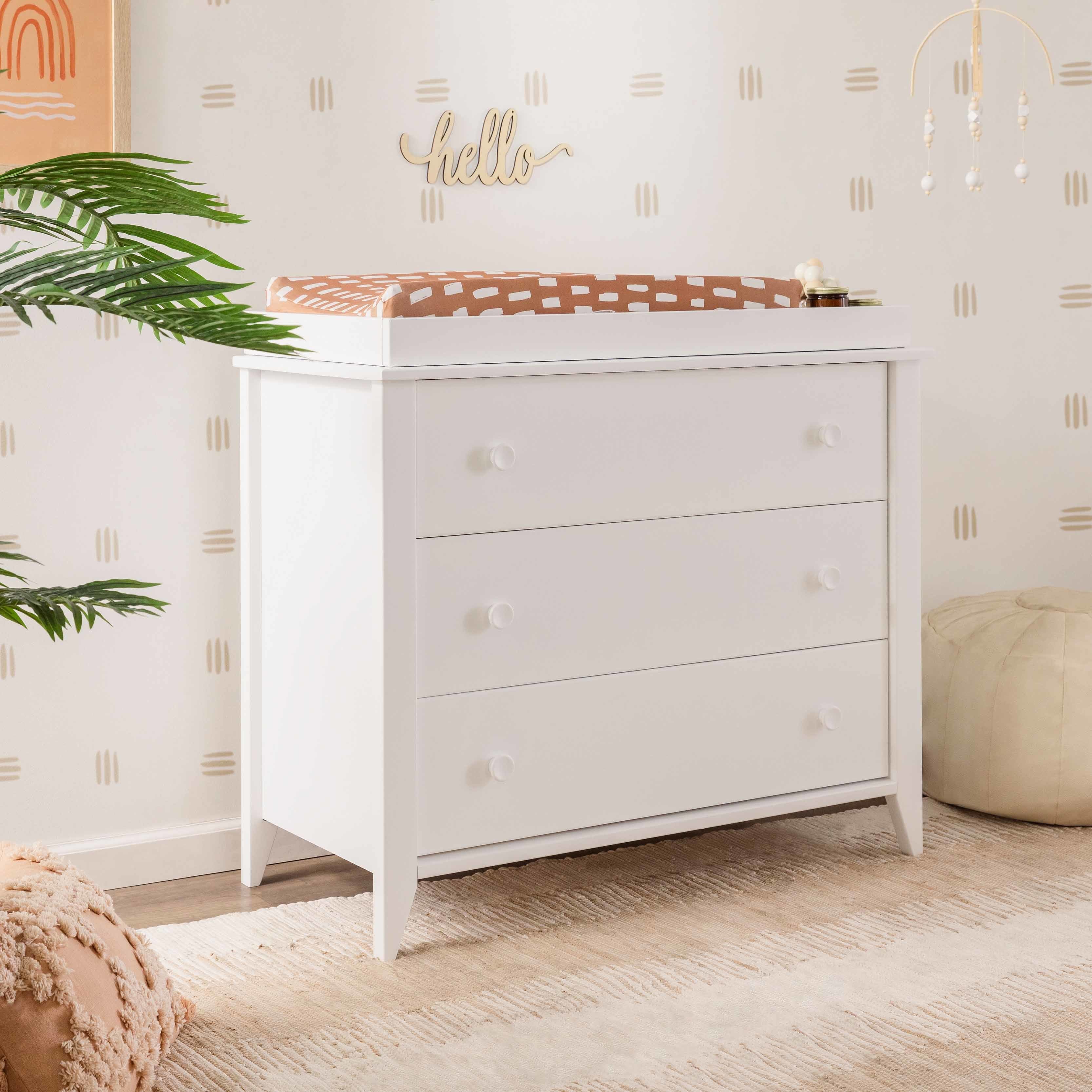 M10323W,Babyletto,Sprout 3-Drawer Changer Dresser in White Finish