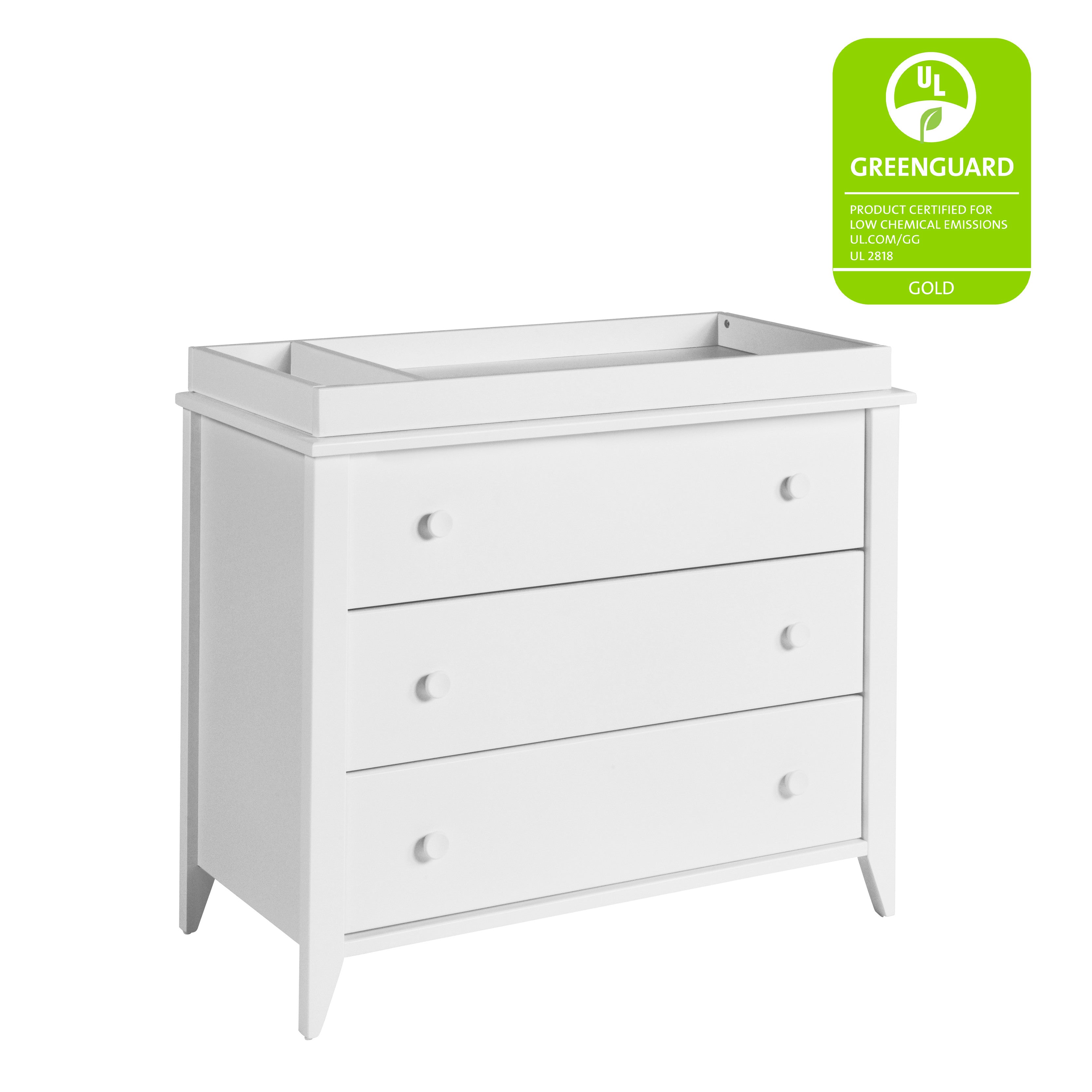 M10323W,Babyletto,Sprout 3-Drawer Changer Dresser in White Finish