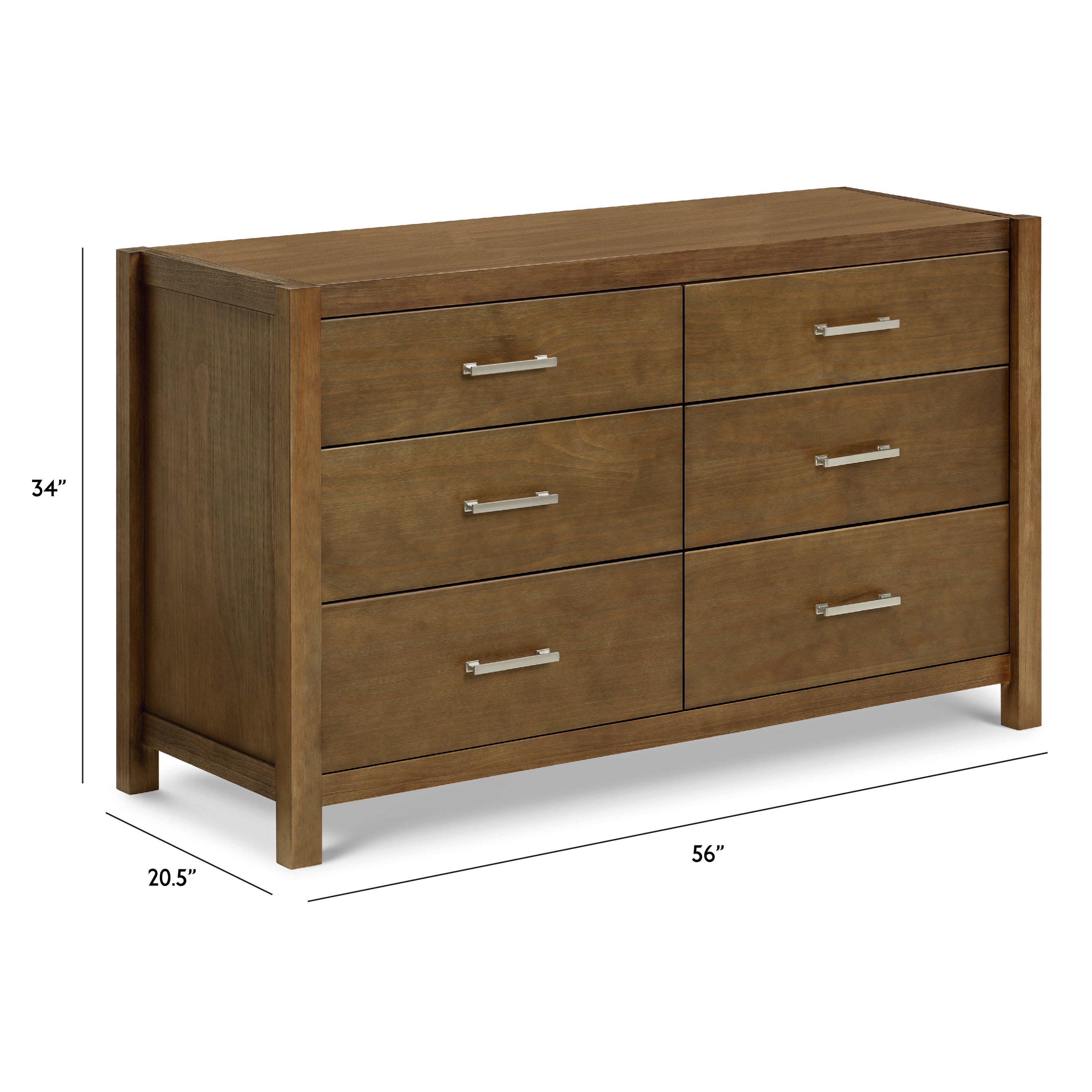 B26416LDF,Monogram by Namesake,Hemsted 6-Drawer Assembled Dresser in Walnut Driftwood