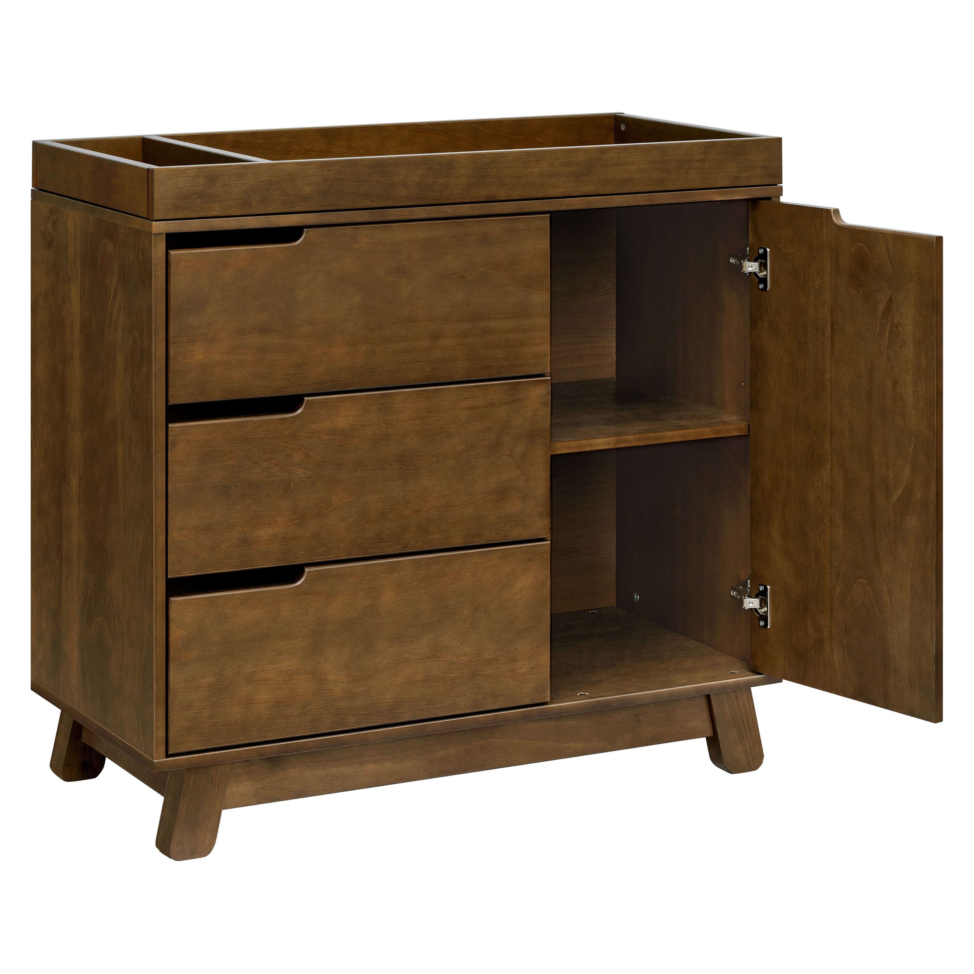 M4223NL,Babyletto,Hudson 3-Drawer Changer Dresser w/Removable Changing Tray in Natural Walnut