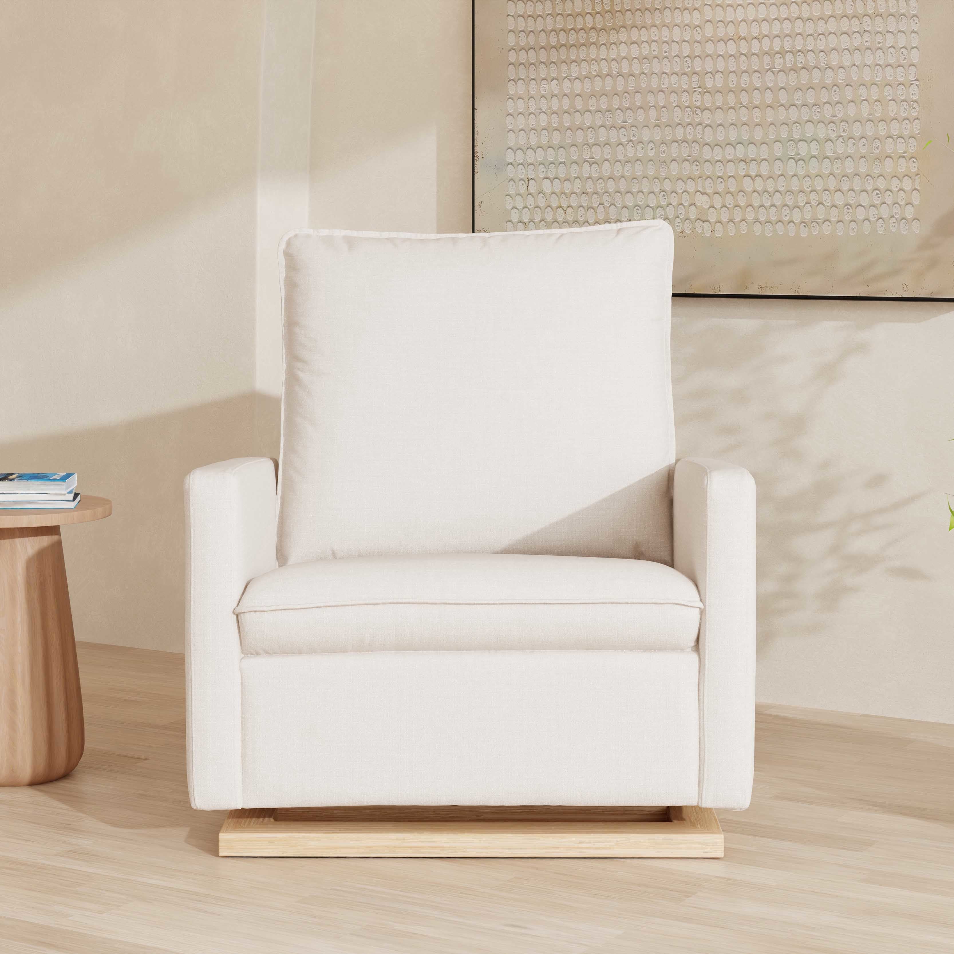 Babyletto Cali Pillowback Chair and a Half Glider in Eco-Performance Fabric | Water Repellent & Stain Resistant