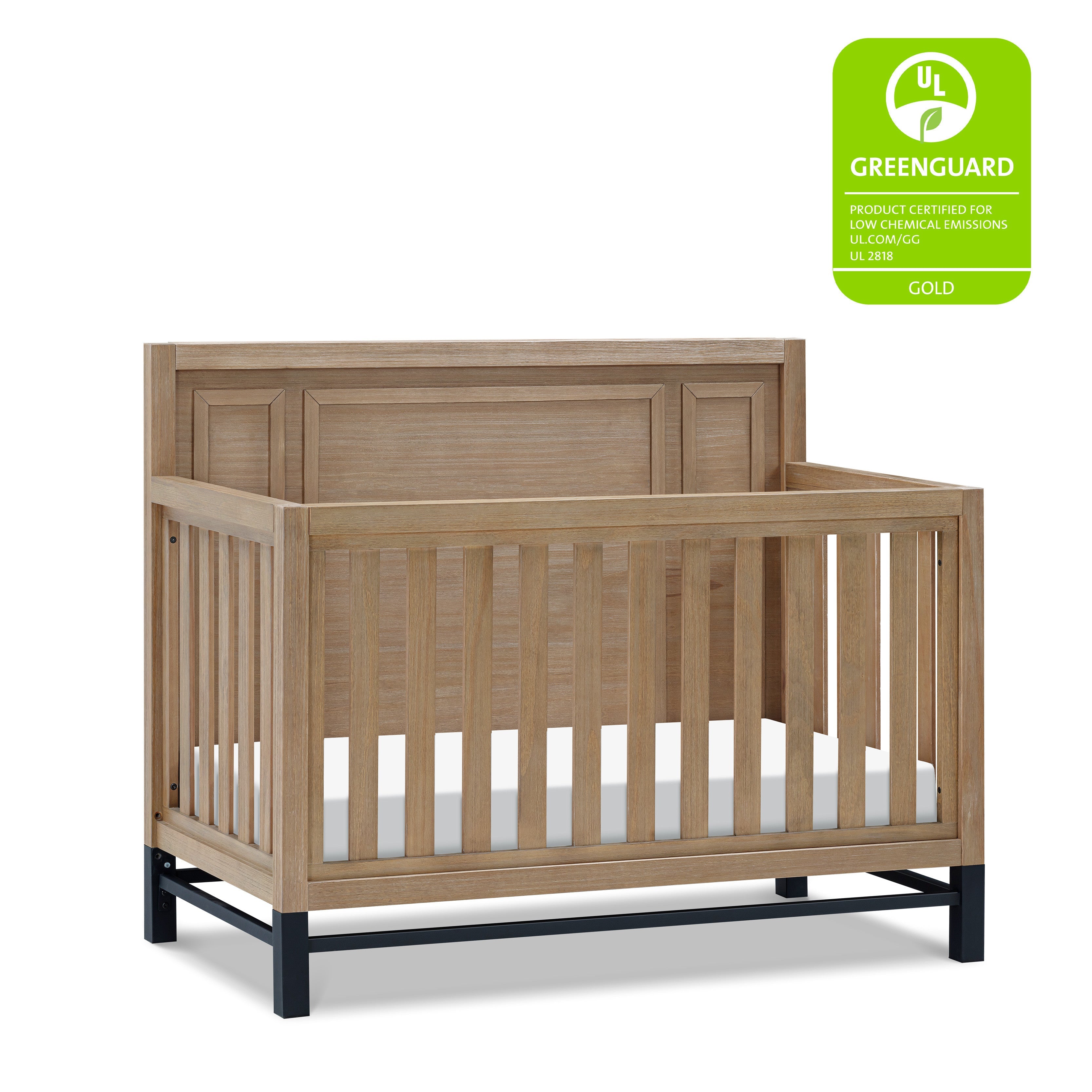 B25801DF,Monogram by Namesake,Newbern 4-in-1 Convertible Crib in Driftwood