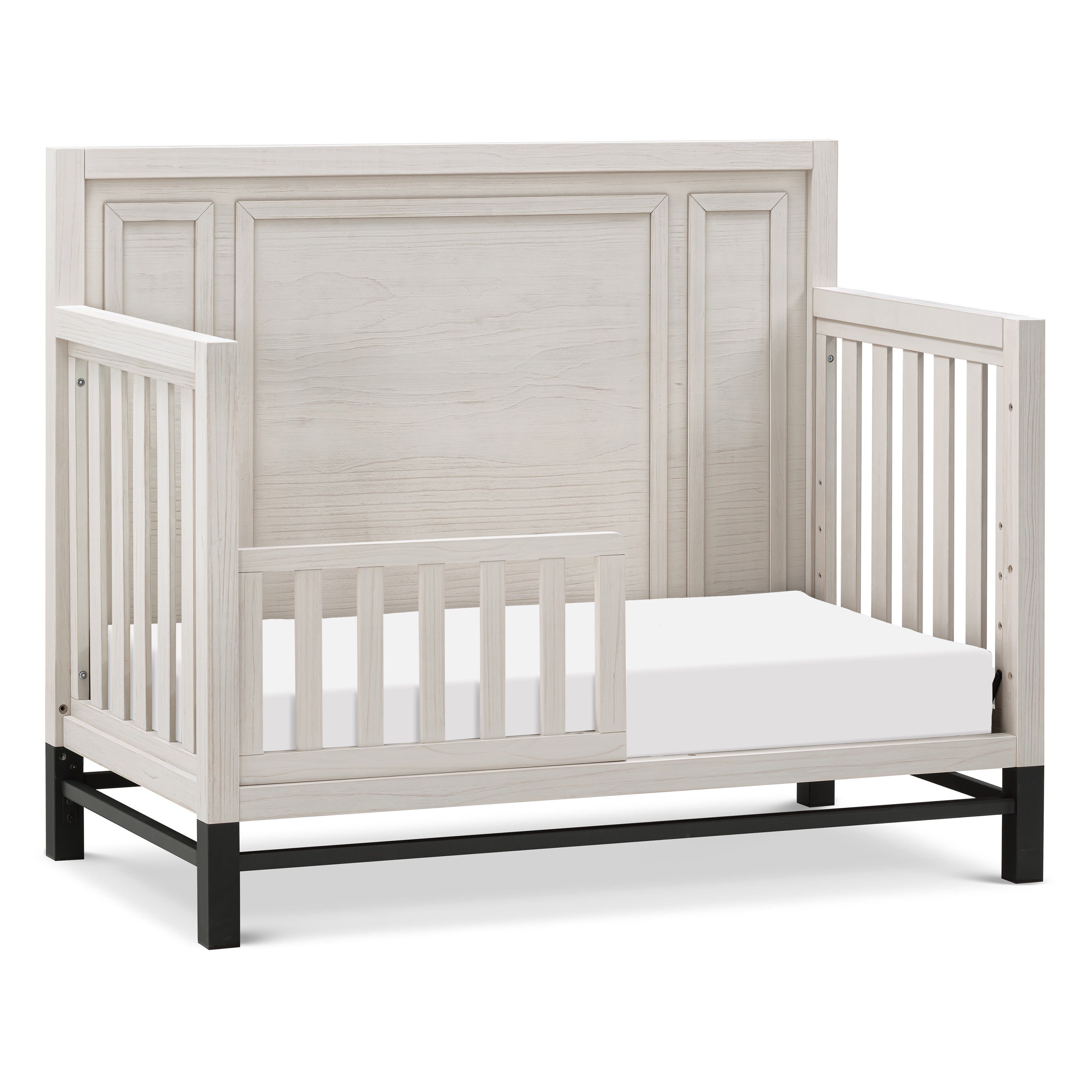 B25801WDF,Monogram by Namesake,Newbern 4-in-1 Convertible Crib in White Driftwood