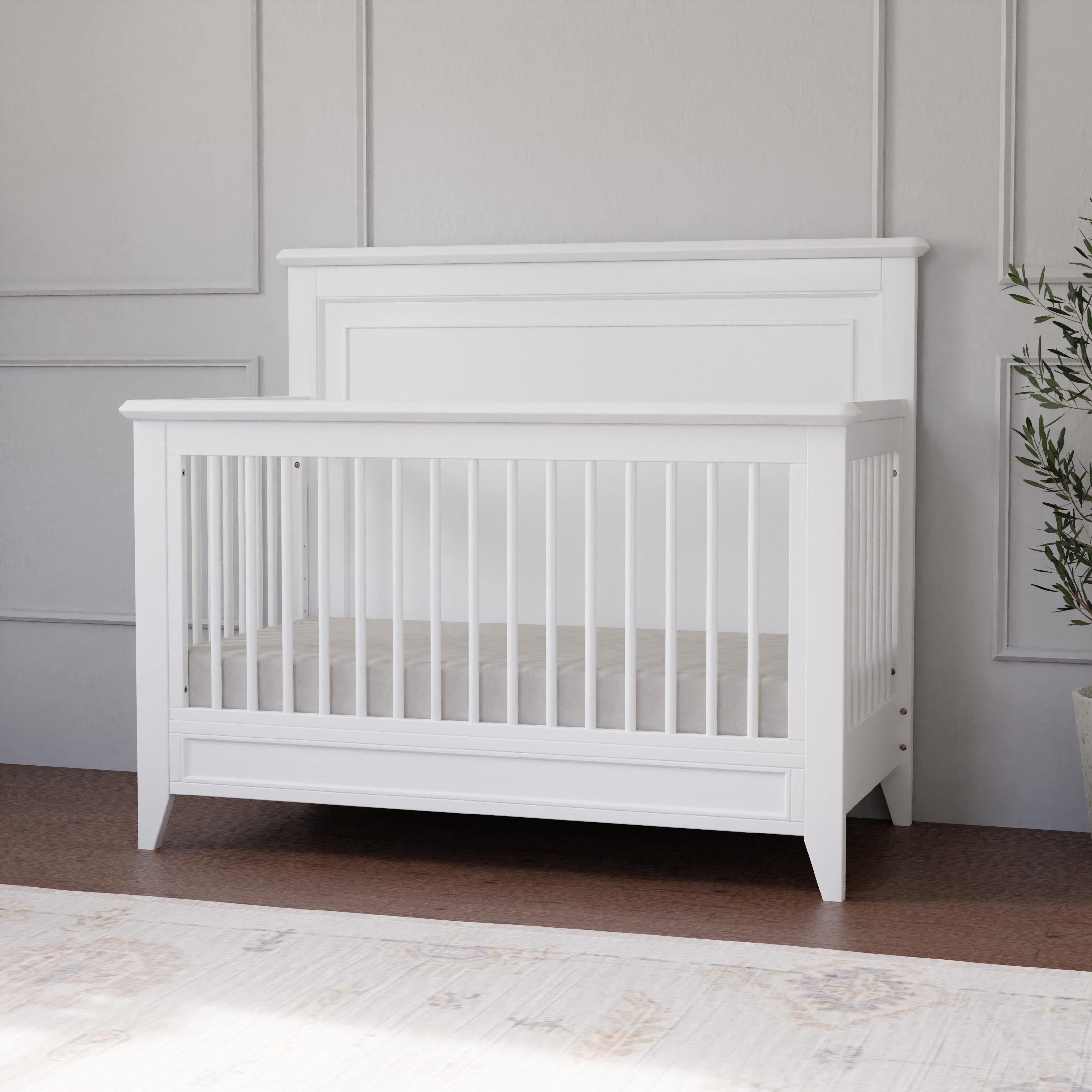 B14401RW,Monogram by Namesake,Beckett 4-in-1 Convertible Crib in Warm White